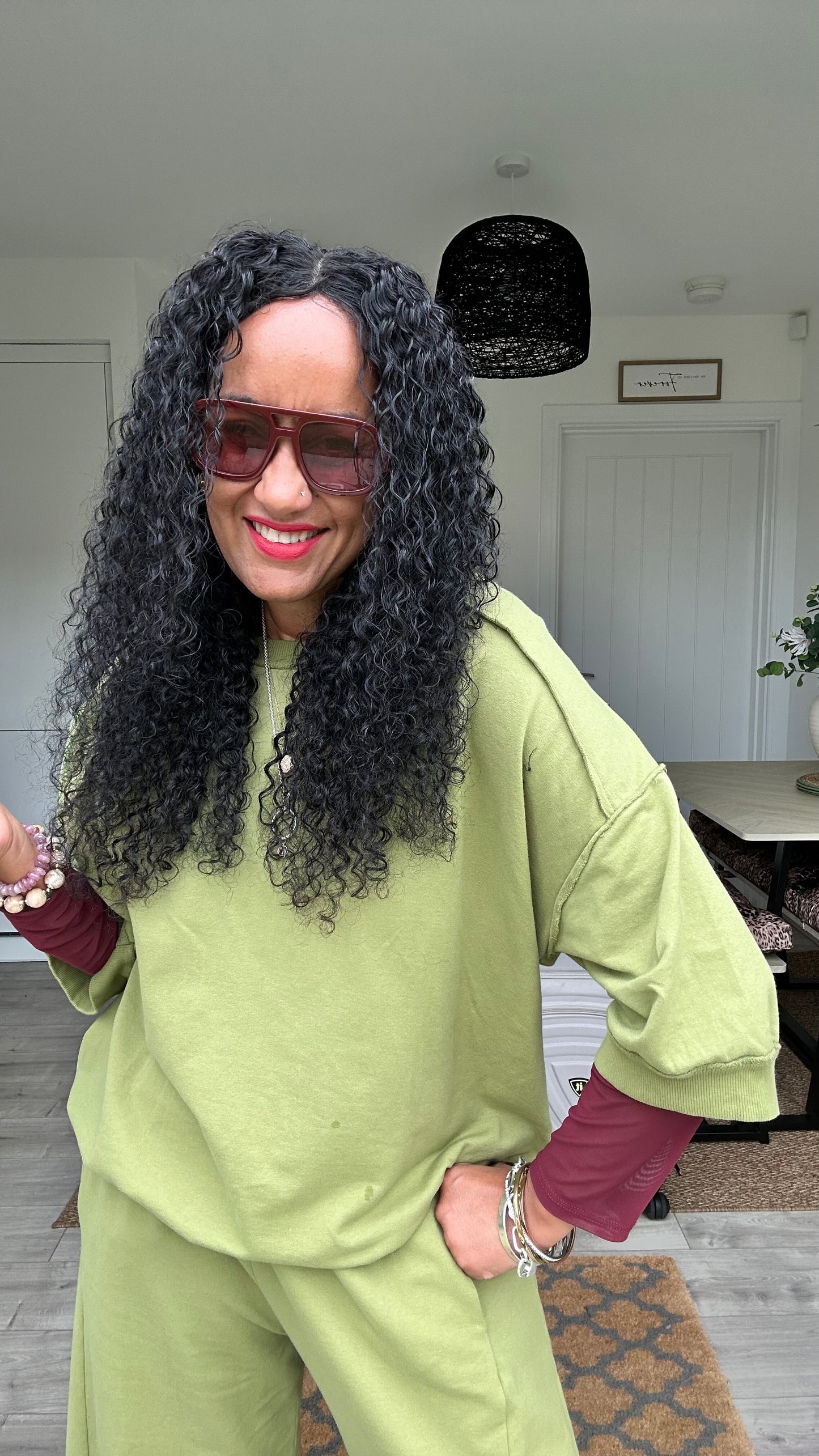 DEBORAH SWEAT TOP LIME GREEN *NEW