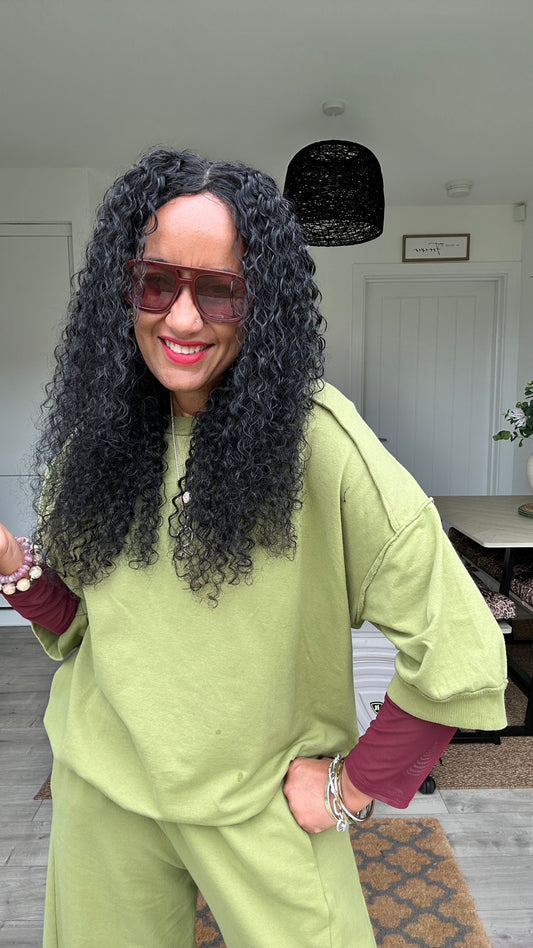 DEBORAH SWEAT TOP LIME GREEN *NEW