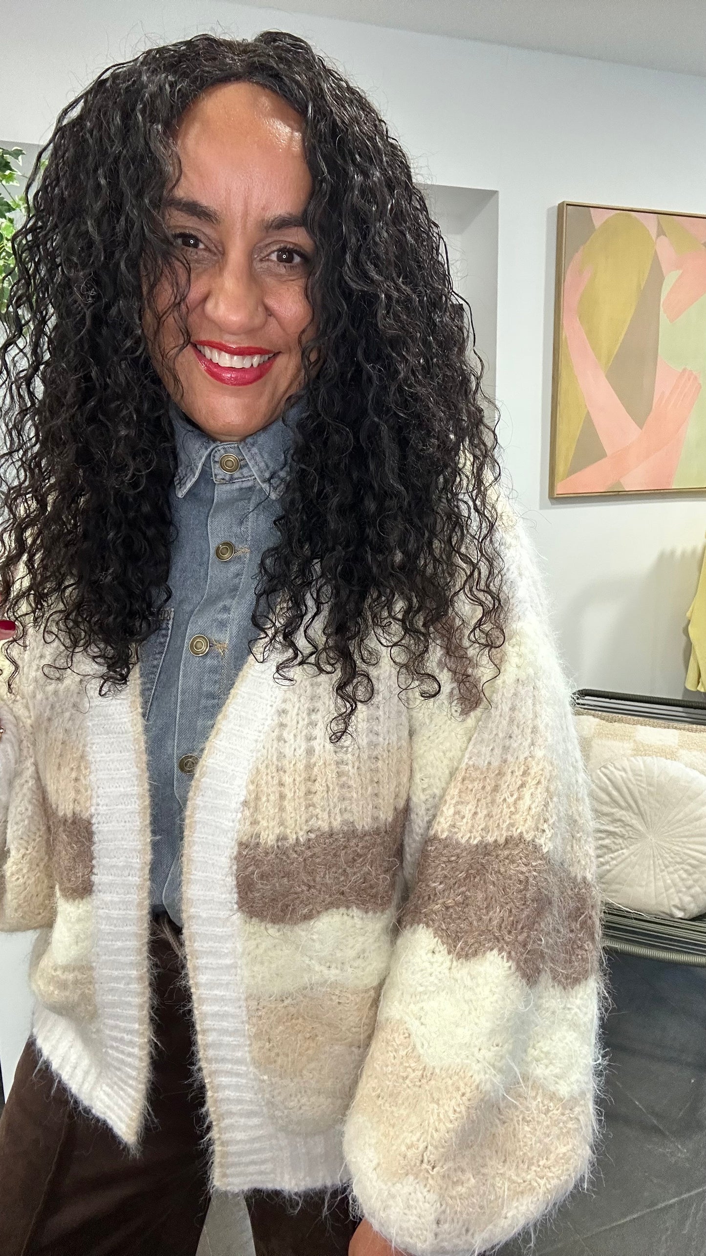 BRI RAINBOW CLOUD CARDIGAN VANILLA LATTE *New