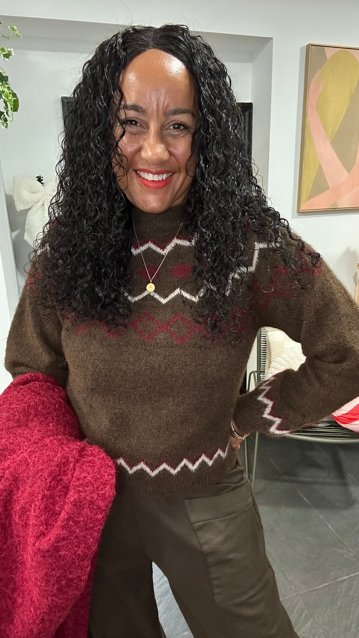 NORDIC JUMPER DEEP BROWN *NEW