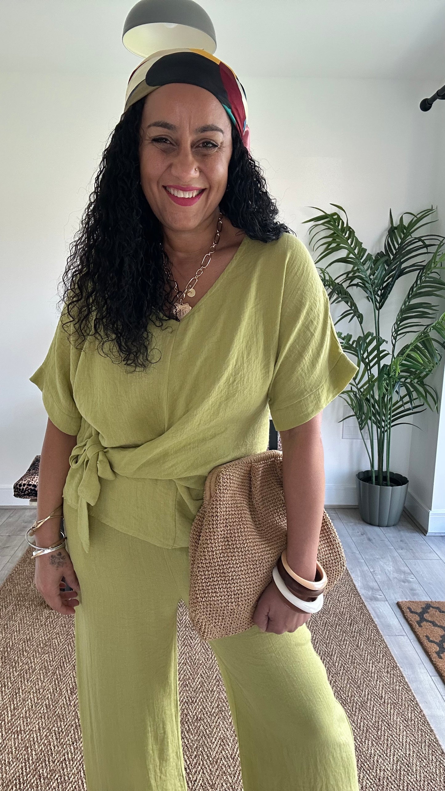 SAHARA SIDE KNOT WRAP TOP LIME 🍋‍🟩 *New