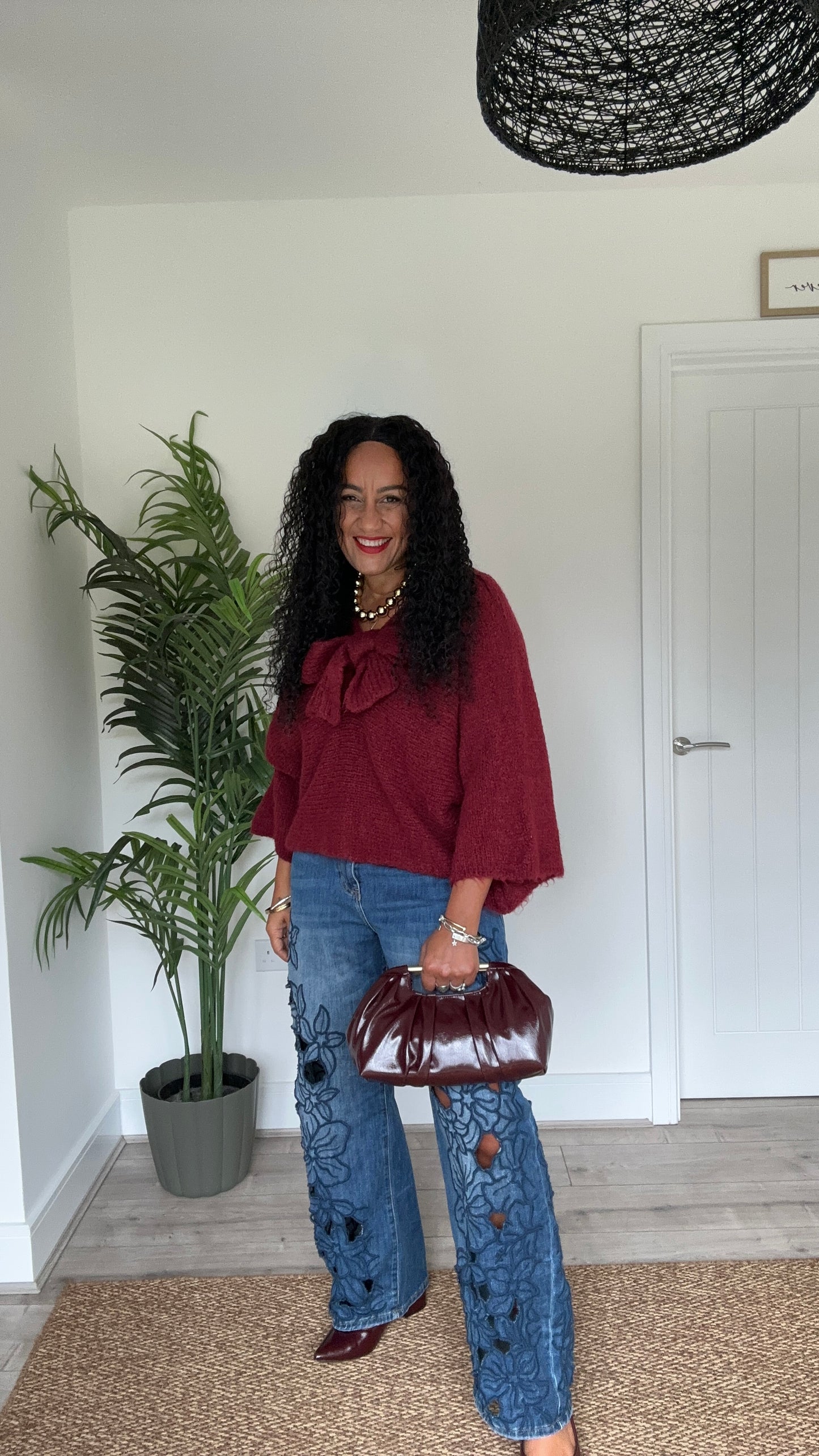 BOW KNIT MULBERRY *New
