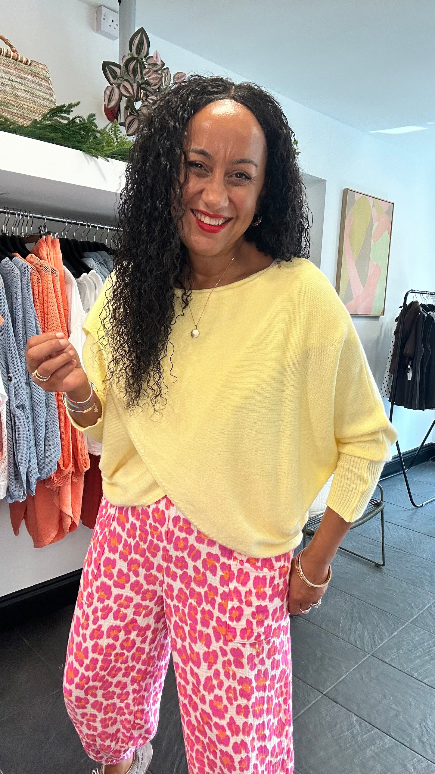 MABLE FRONT CROSS WRAP JUMPER LEMON YELLOW *New