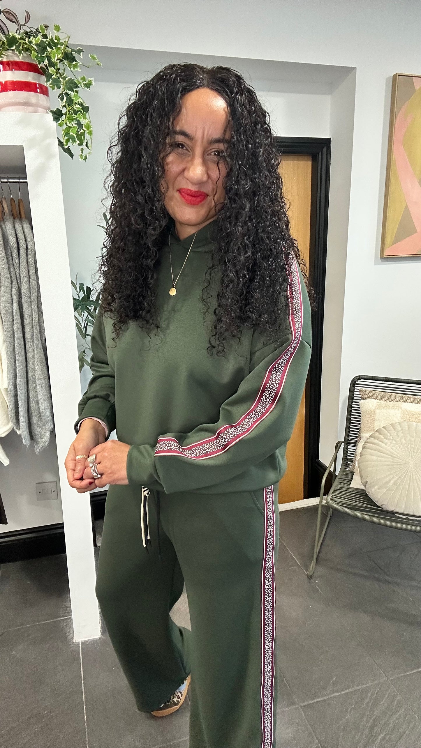 HOLLY HOODED TRACKSUIT SET FOREST GREEN KHAKI *New