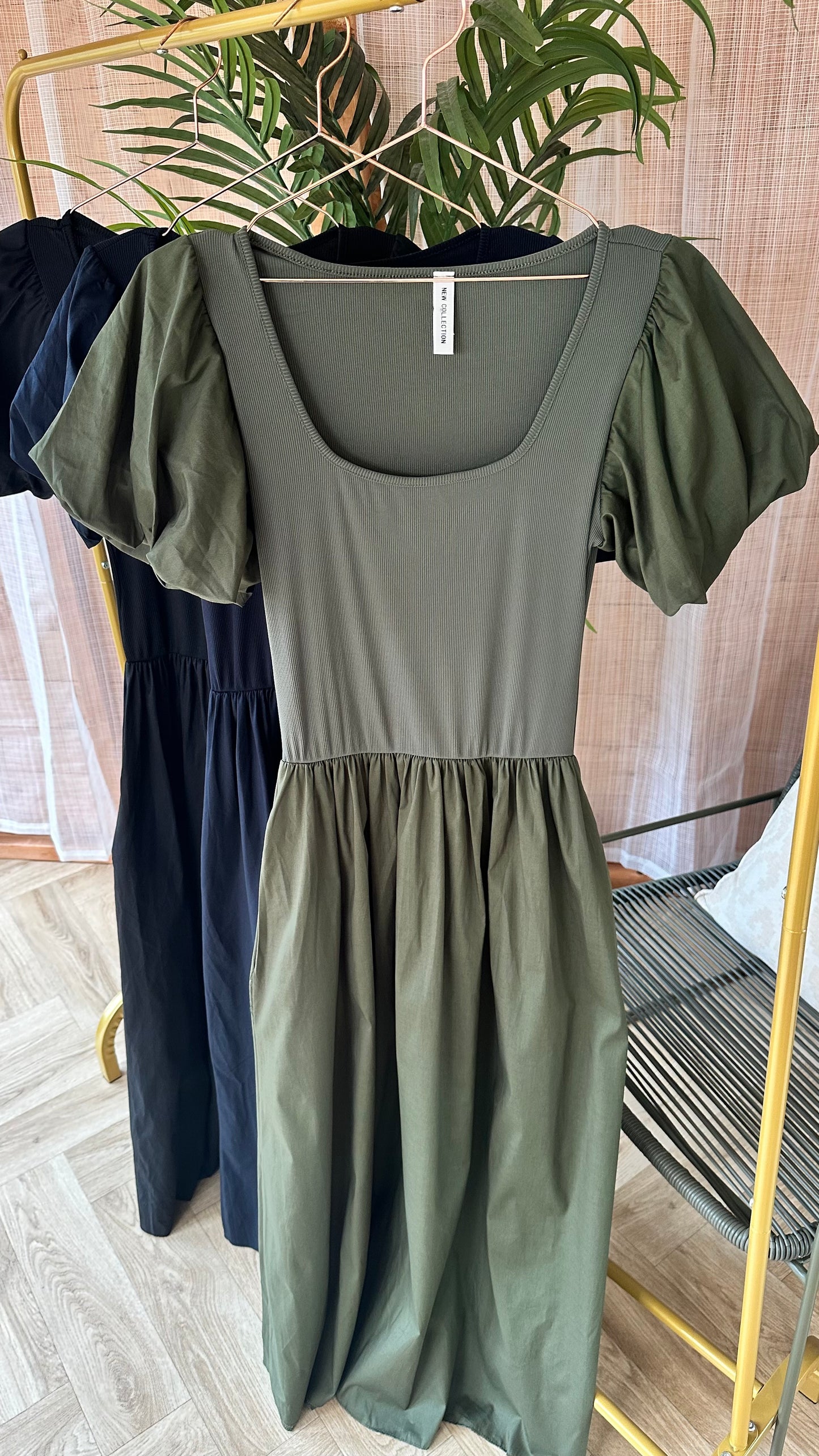 SALE LOVIKA PUFF MAXI DRESS KHAKI *New & Trending