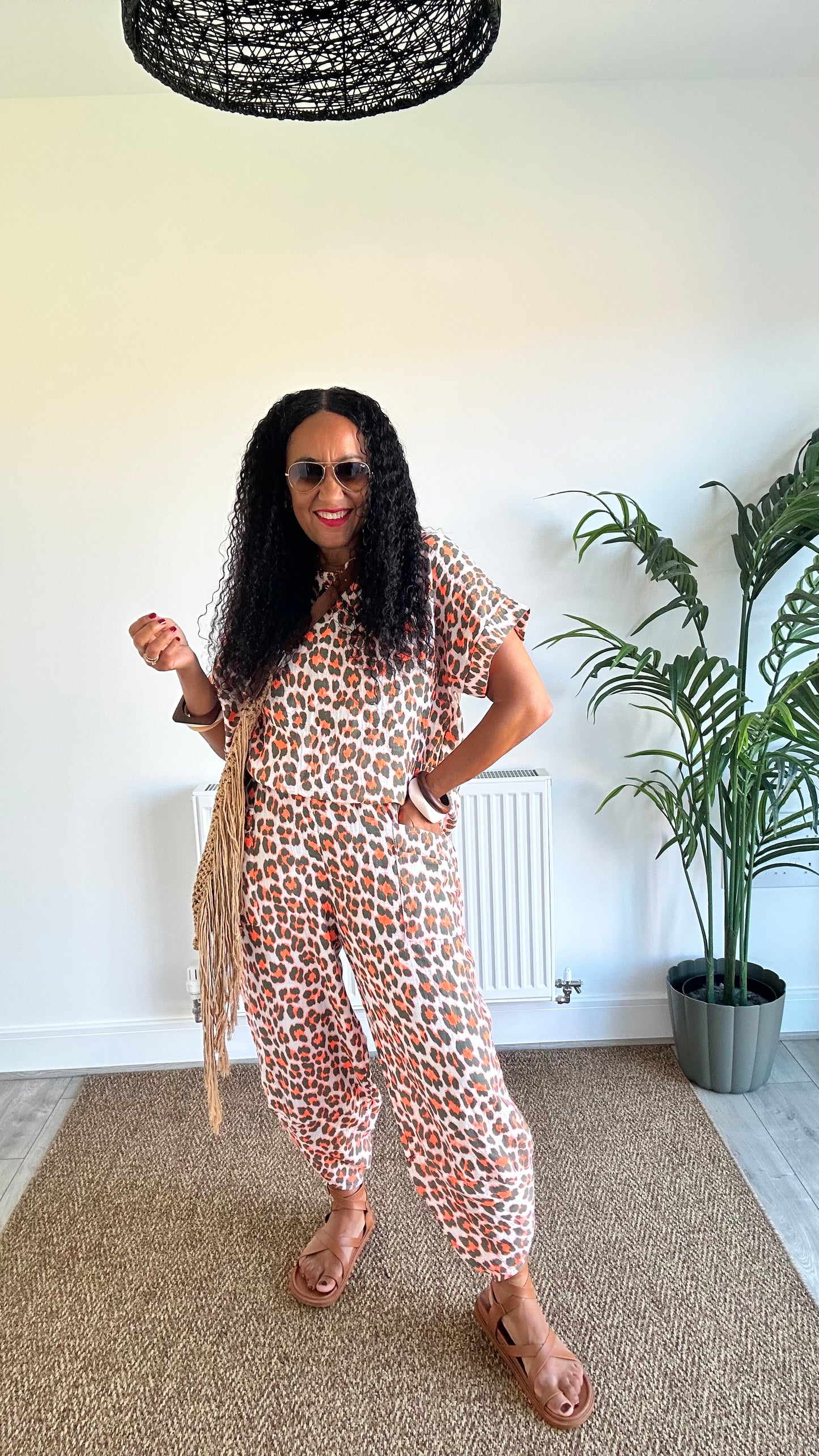 FRUITELLA LUXE LEOPARD T SHIRT ORANGE & BROWN LEOPARD *New