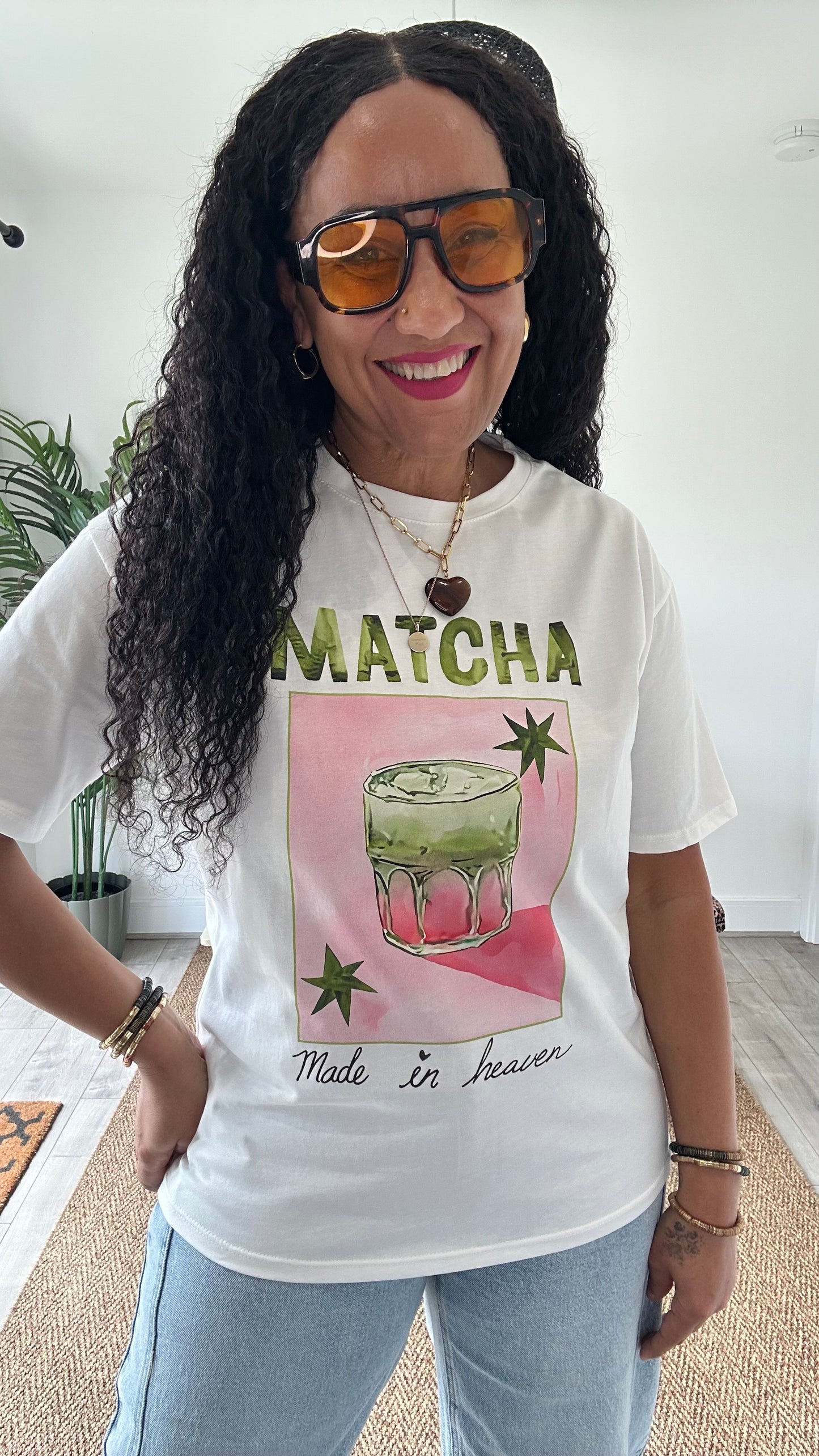 PINK MATCHA MADE IN HEAVEN GRAPHIC T SHIRT *New