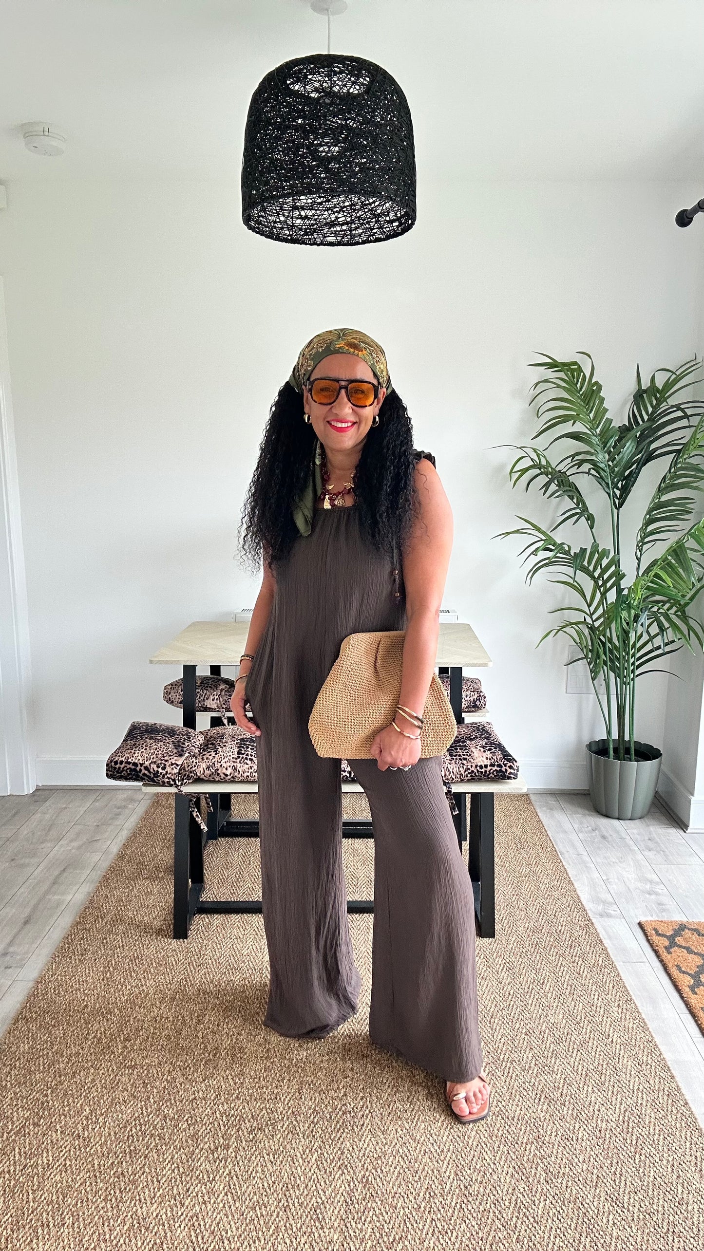 TAMMY BOHO JUMPSUIT DEEP BROWN *New