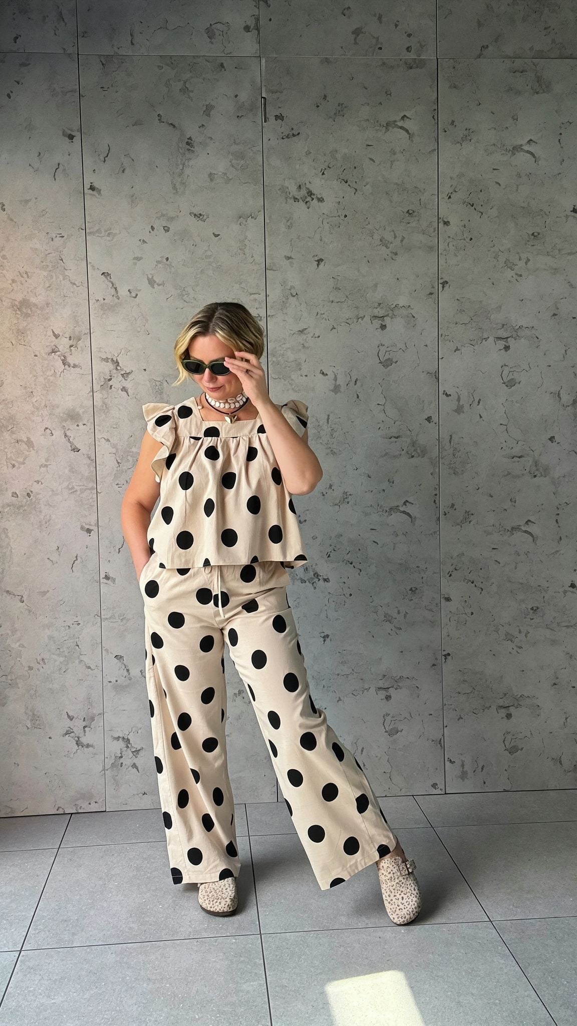 SALE POLKA DOT FRILL TOP