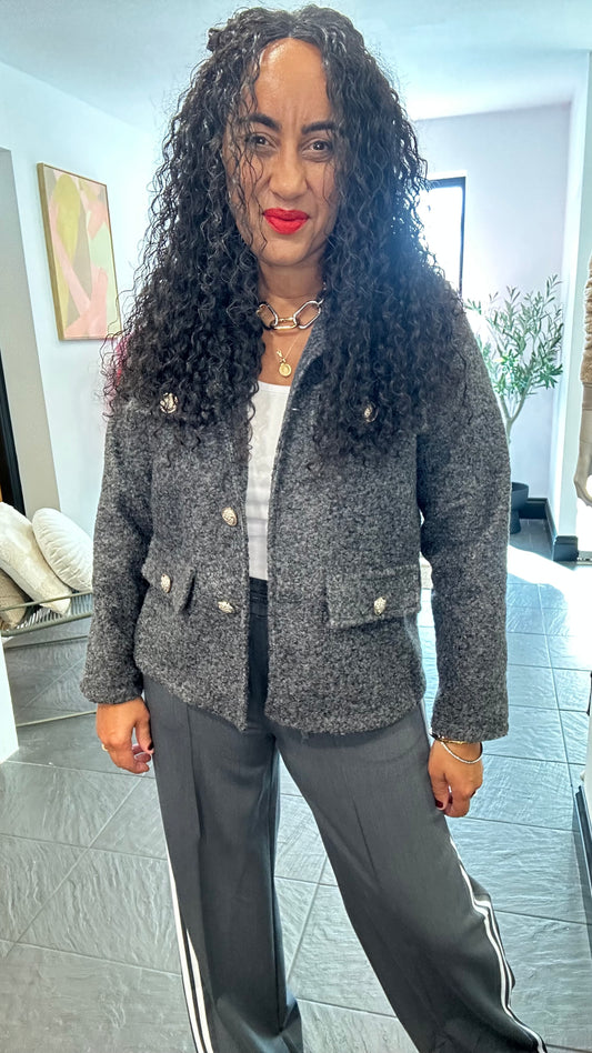 SHERIDAN BOUCLE GREY JACKET *New