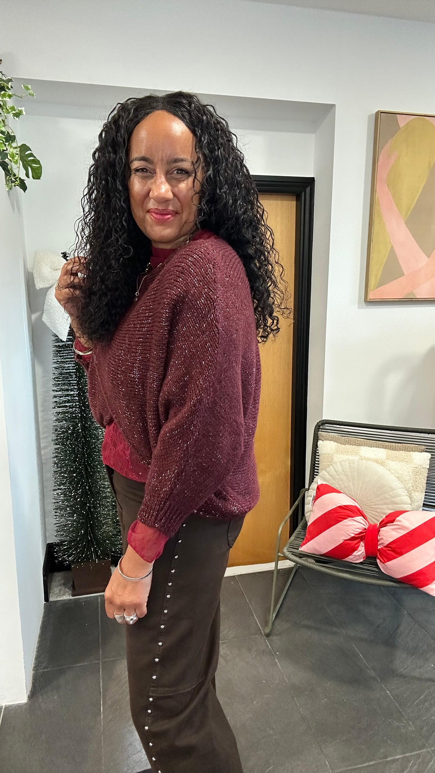 SALE MINI MABLE LUREX REVERSIBLE TOP
BURGUNDY