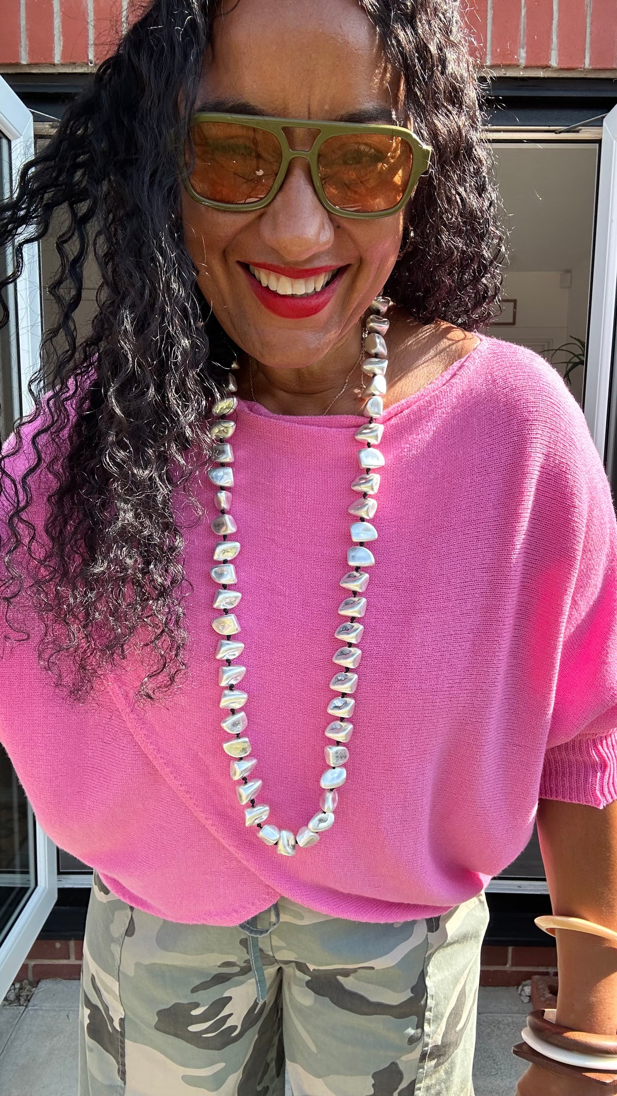 SILVER NUGGET NECKLACE *New