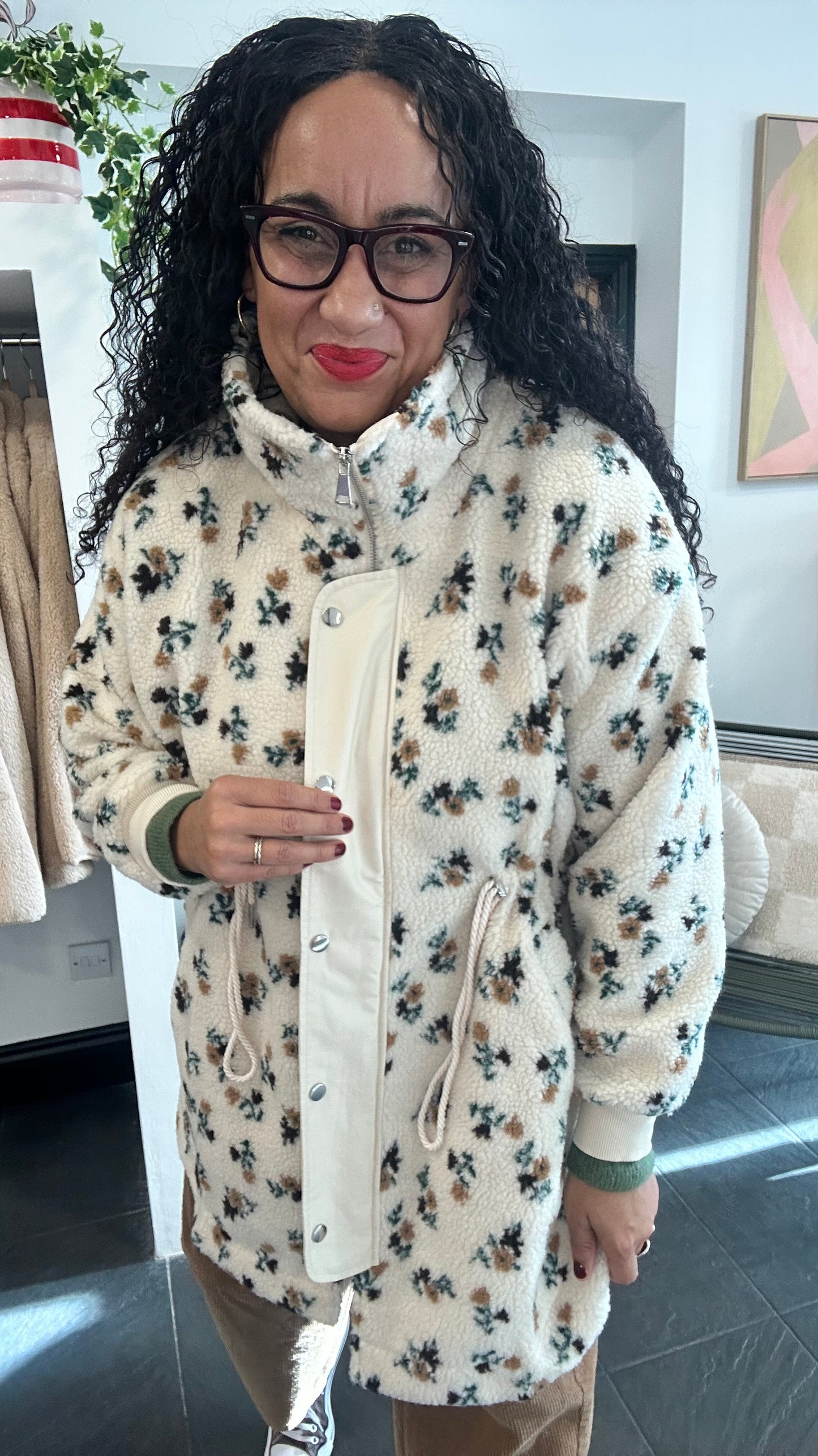 KENDAL TEDDY PARKA FLORAL & CREAM *New