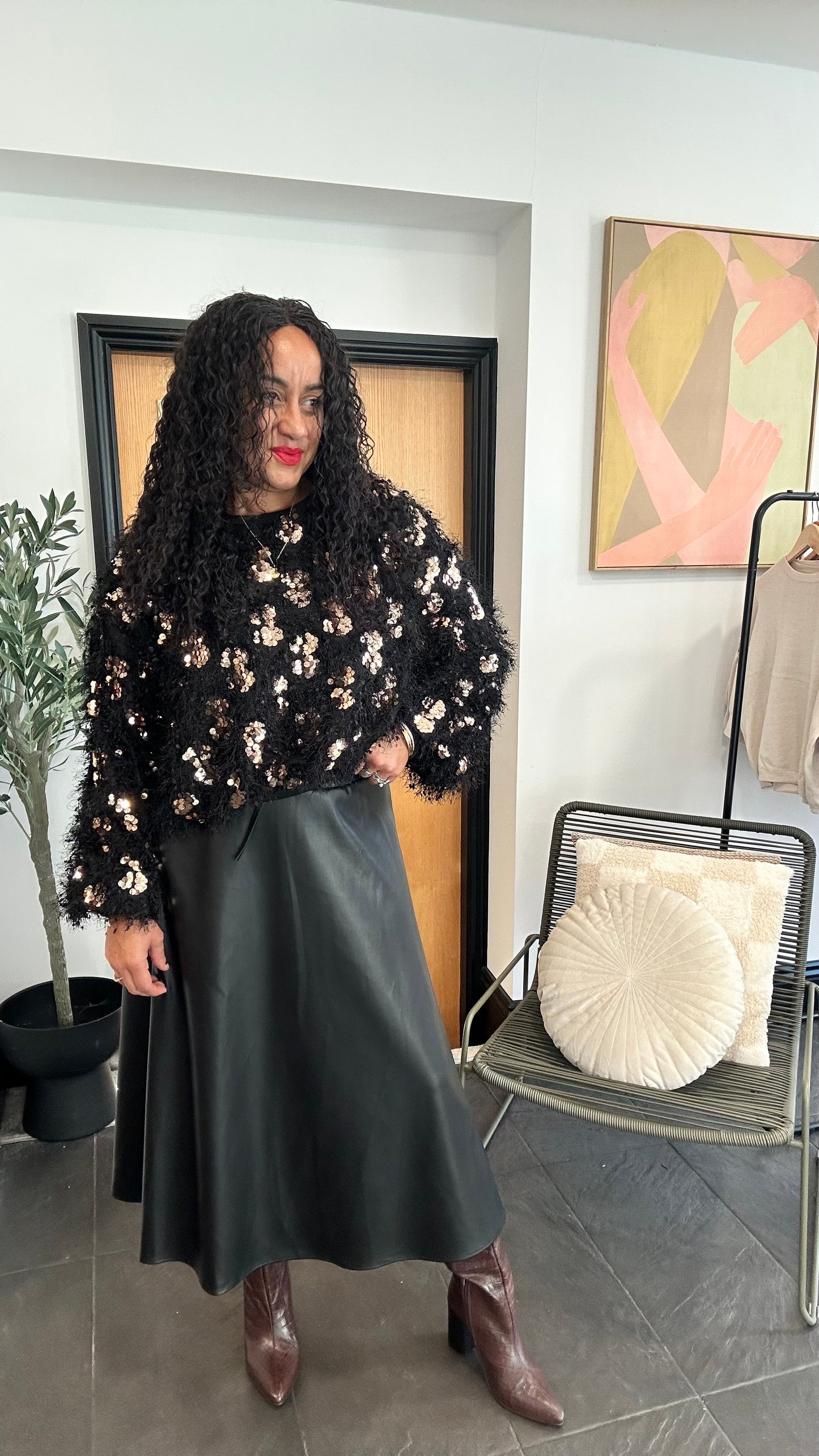 EYELASH BRONZE DISC JUMPER *New