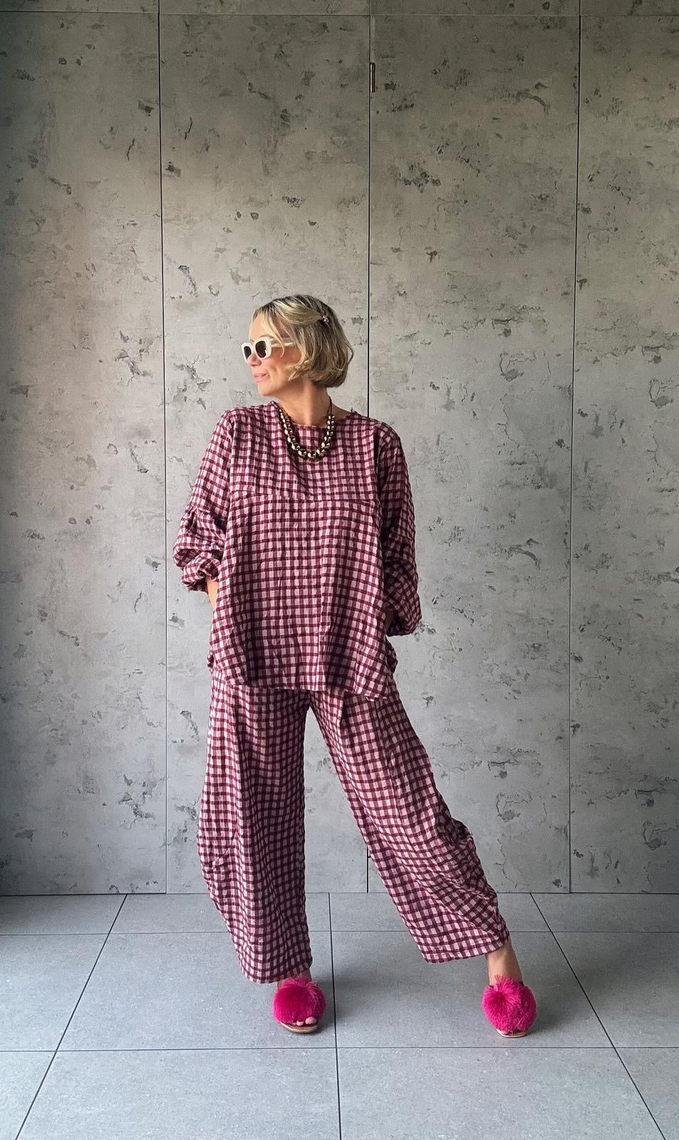 COPENHAGEN BARREL LEG TROUSERS CARNATION & ROSE *New