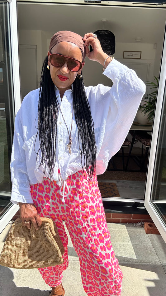 KOFI LINEN OVERSIZED SHIRT WHITE *New