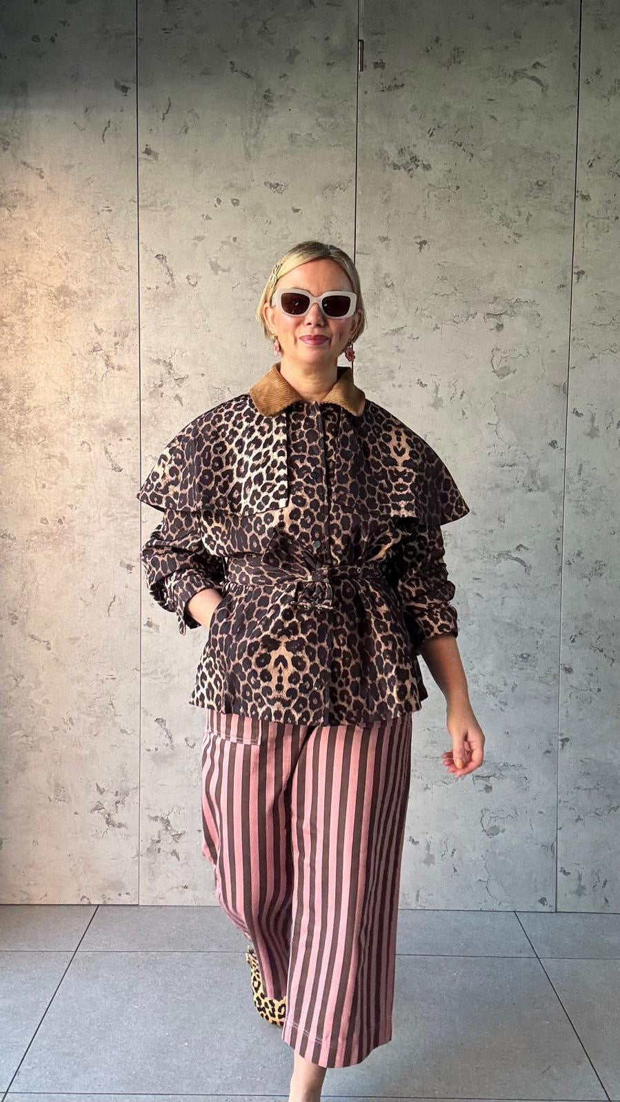 CLAUDETTE LEOPARD CAPE JACKET *New