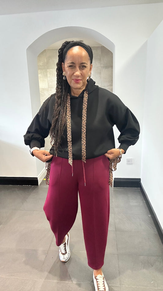 BARREL LEG PONTE JOGGERS MULBERRY *New