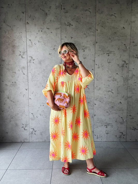 SUNBURST SMOCK DRESS LEMON / YELLOW  🍋 *New