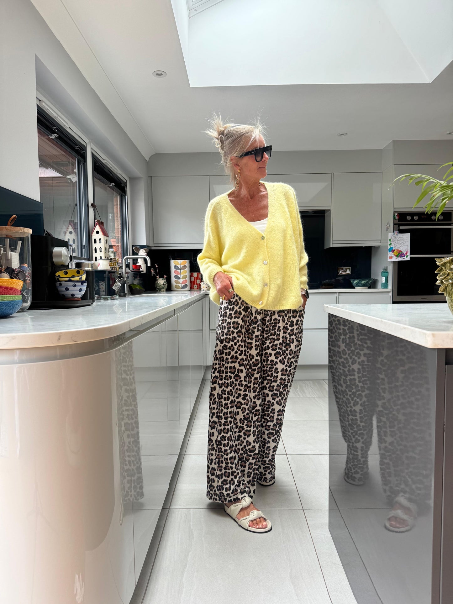 LEOPARD PRINT CHEESECLOTH TROUSERS TRADITIONAL LEOPARD *New
