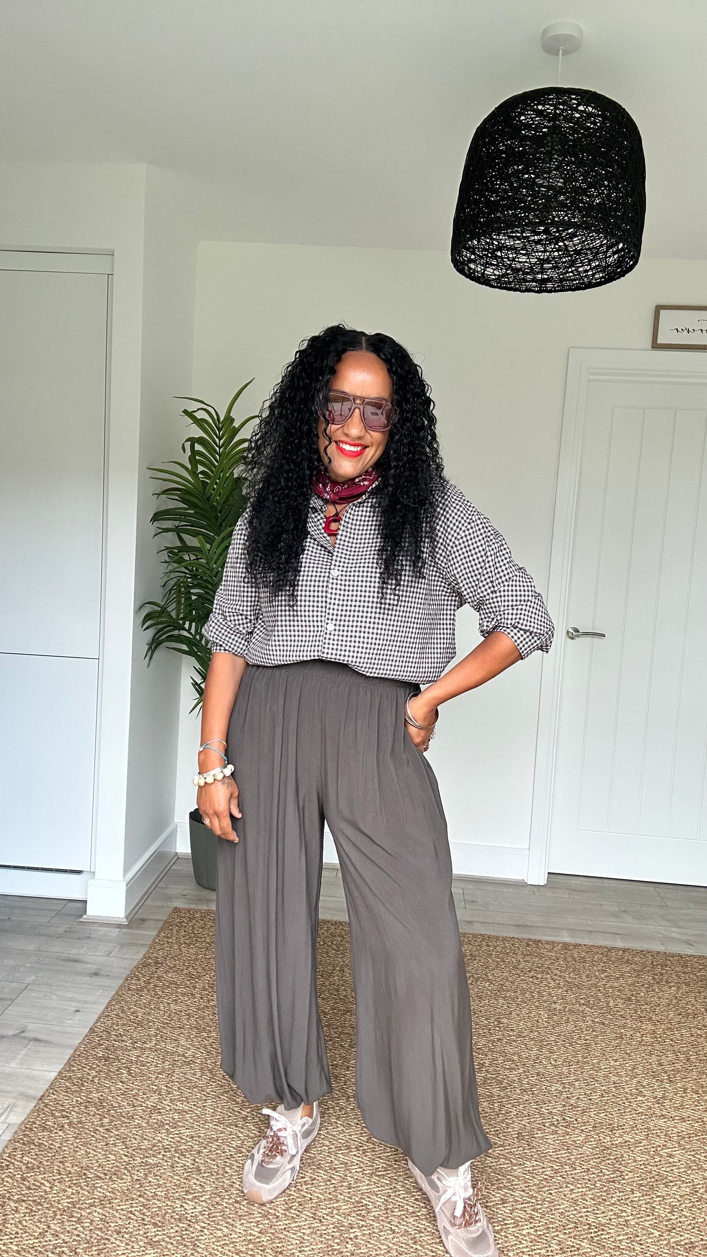 KYNDALL BALLOON TROUSERS BROWN *New