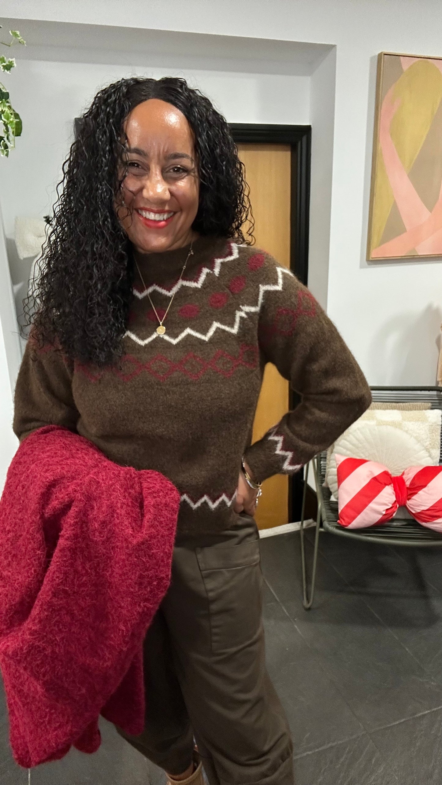 NORDIC JUMPER DEEP BROWN *NEW