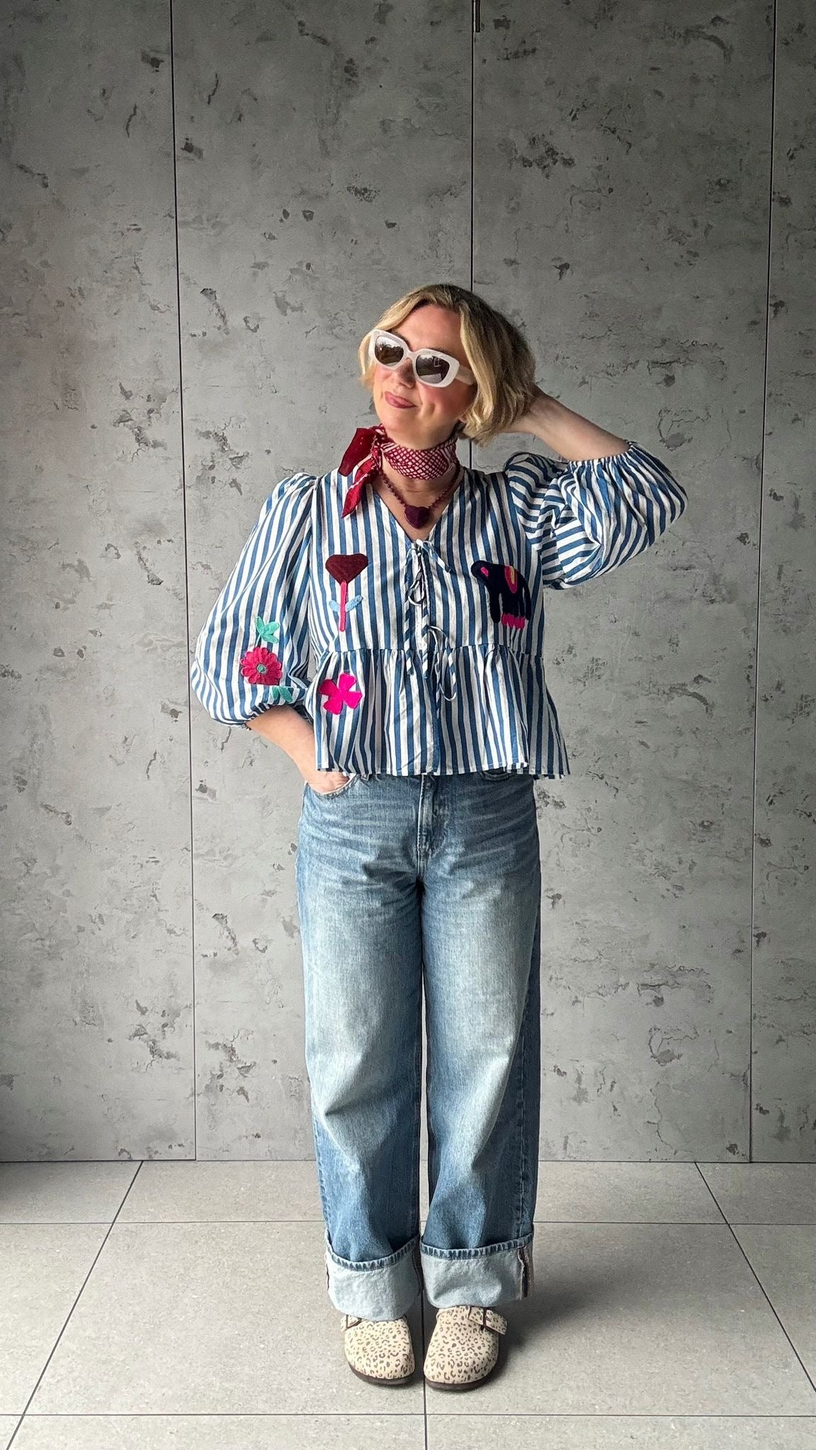 FREE SPIRIT FUZZY FELT  PEPLUM BLOUSE *New