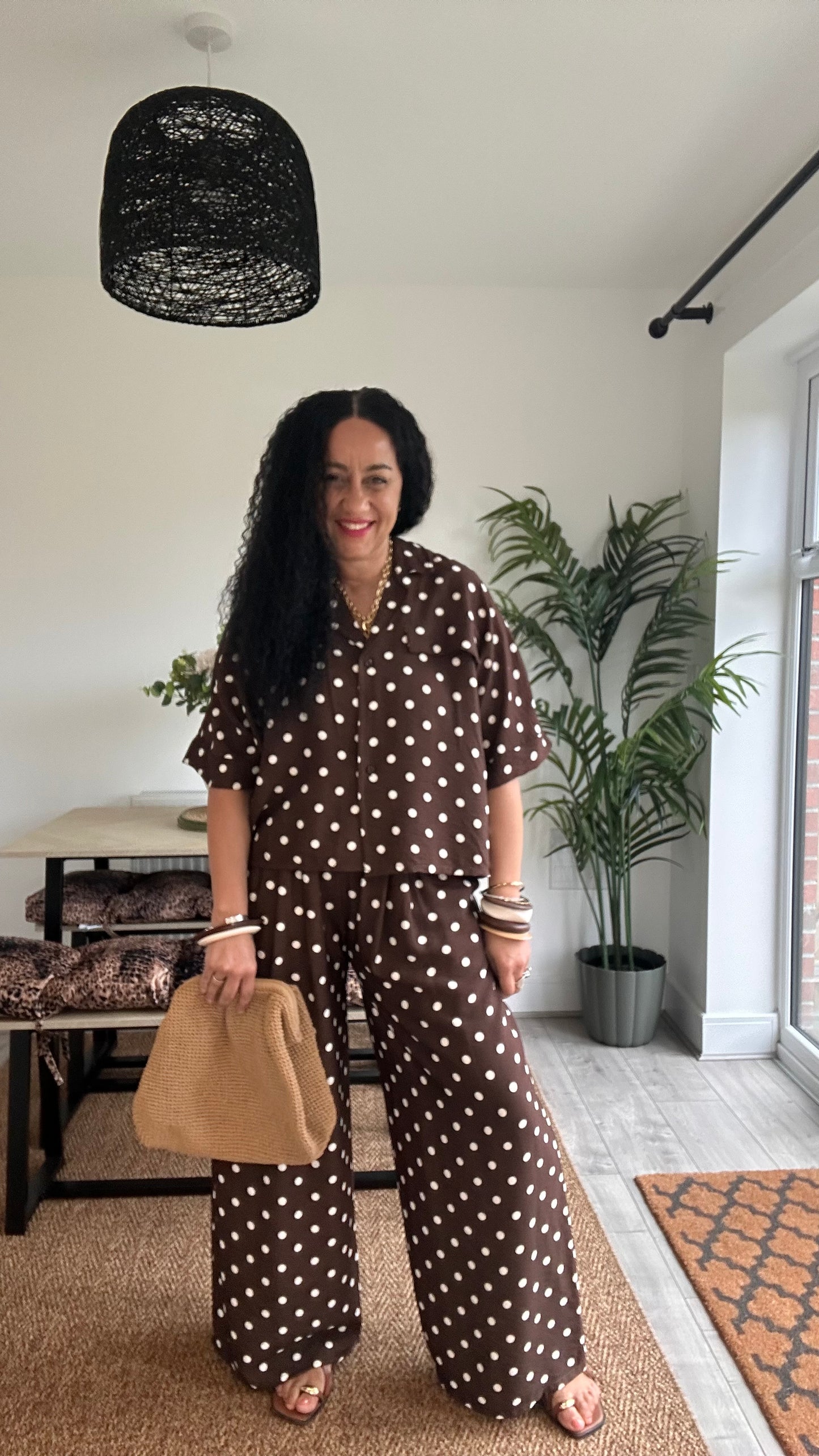 SLVIE POLKA DOT TROUSERS BROWN *New