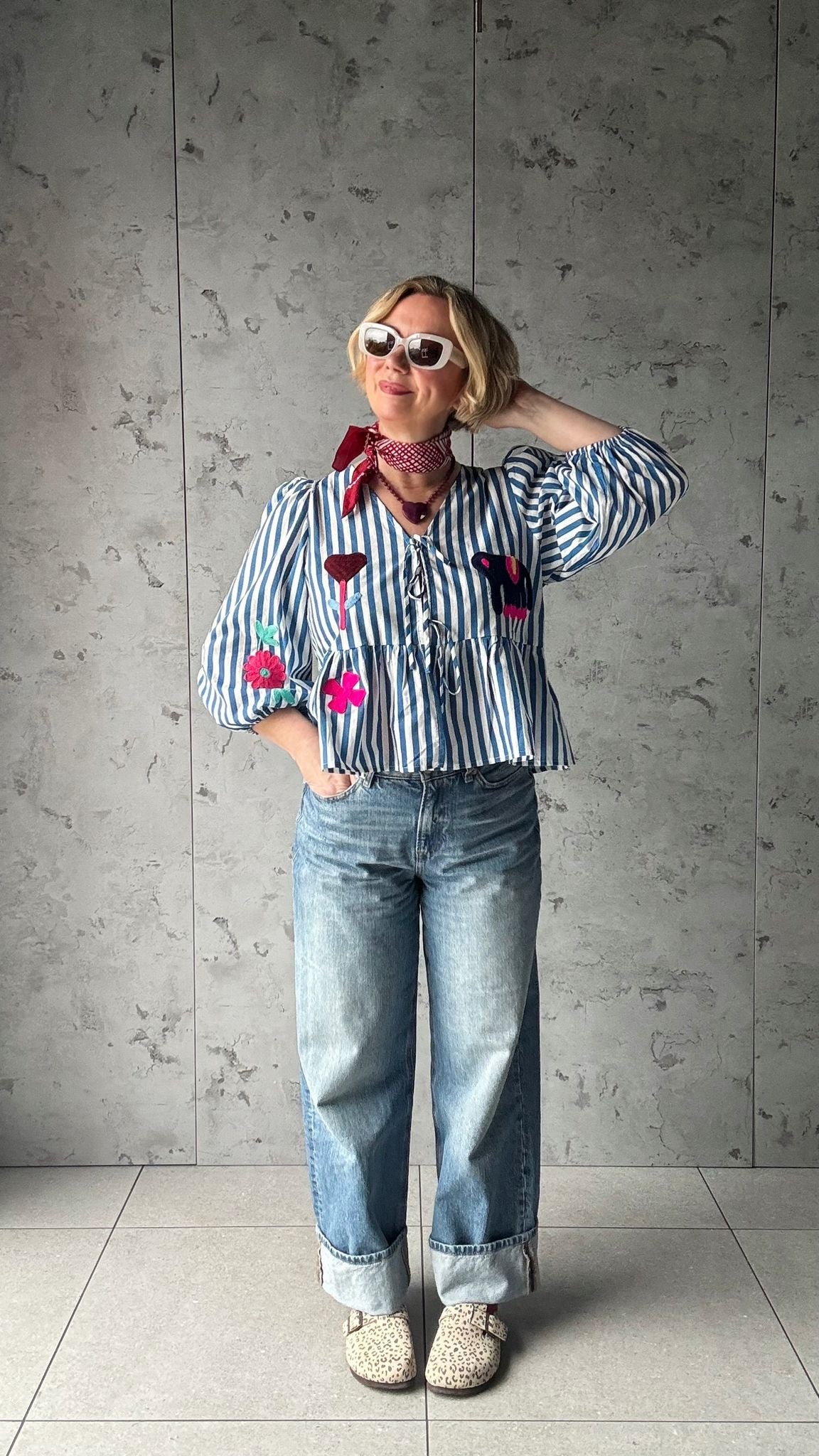 FREE SPIRIT FUZZY FELT  PEPLUM BLOUSE *New