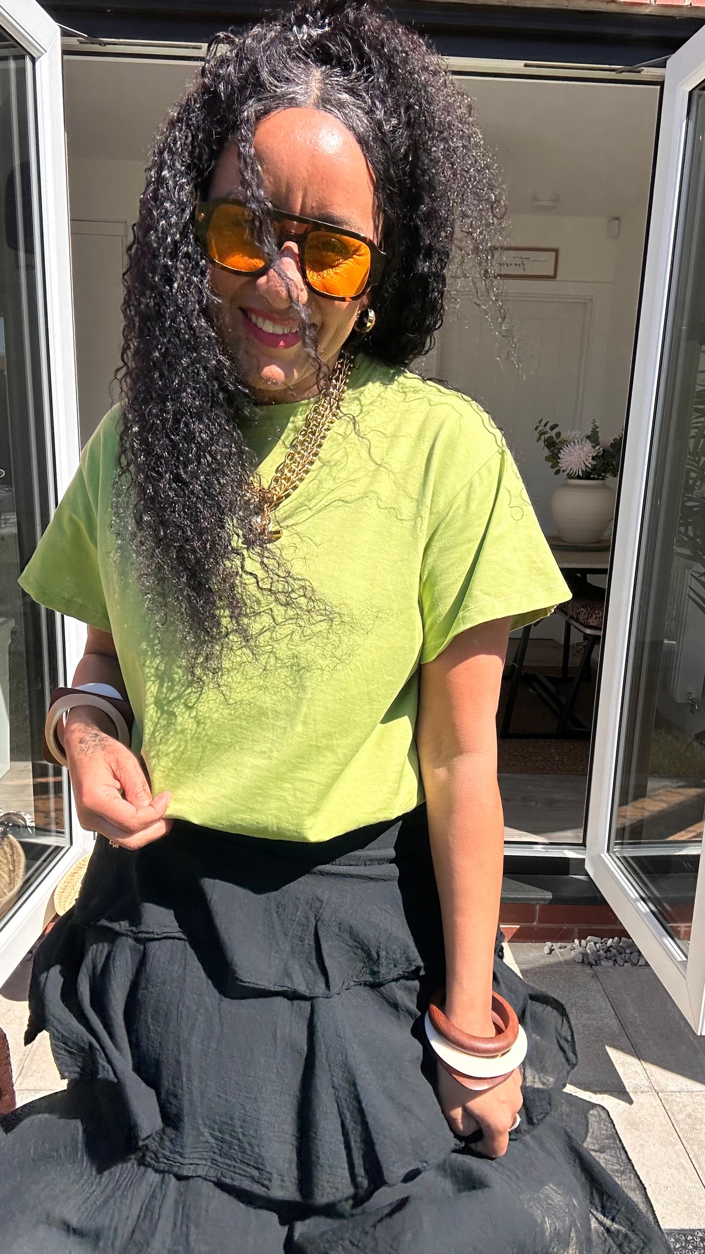 BUBBLE HEM T SHIRT KIWI GREEN *New