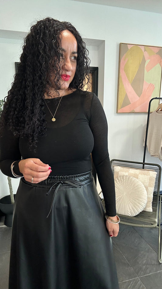 CANDICE CASHMERE BLEND LONG SLEEVED TOP BLACK *New