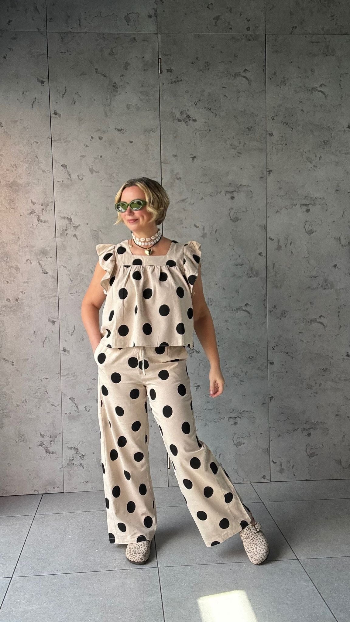 SALE POLKA DOT FRILL TOP