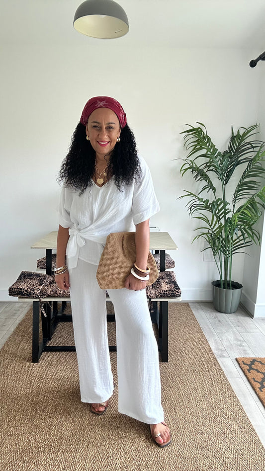 SAHARA RELAXED TROUSERS WHITE *New