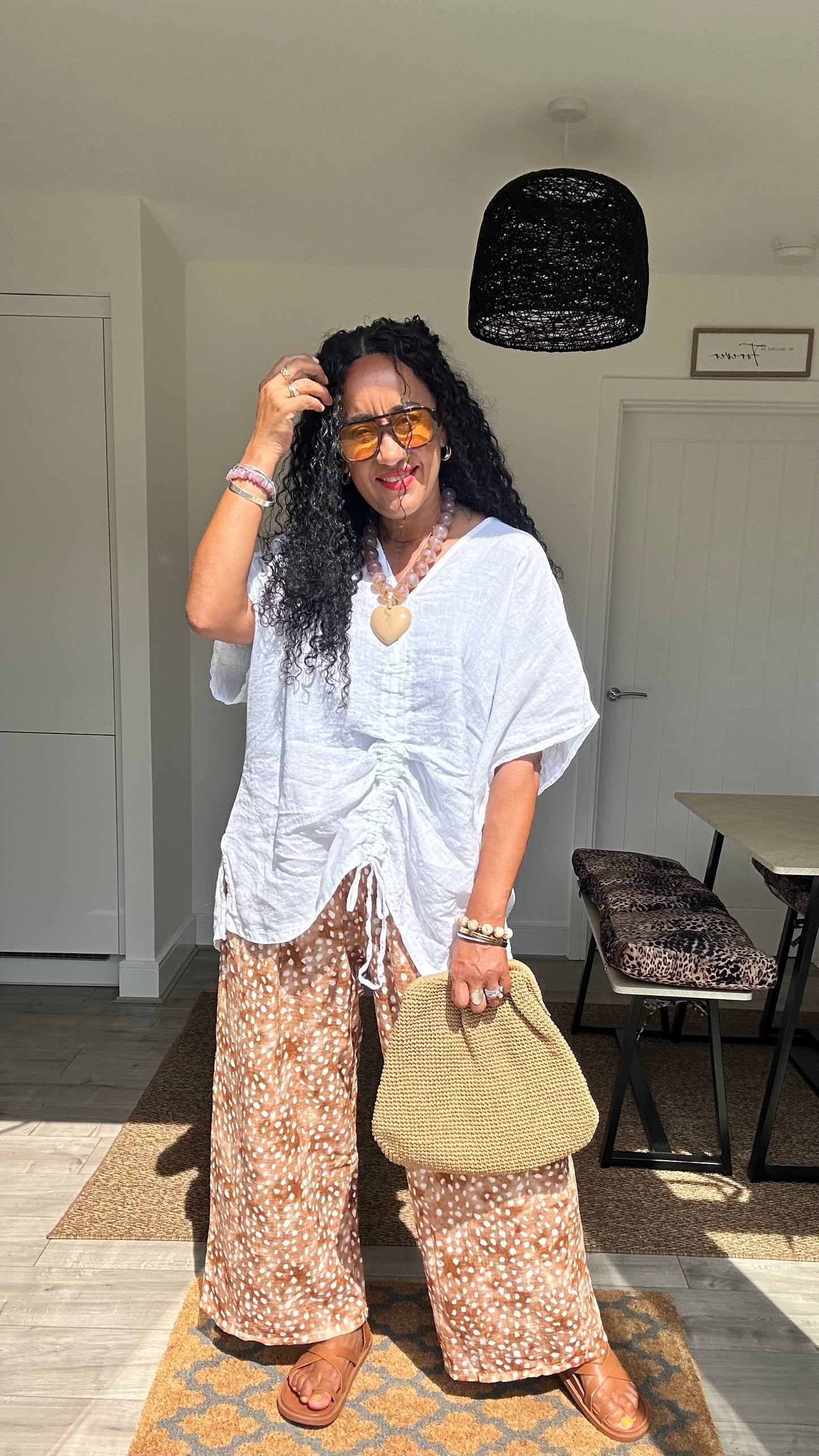 WHITE LINEN KAFTAN *New
