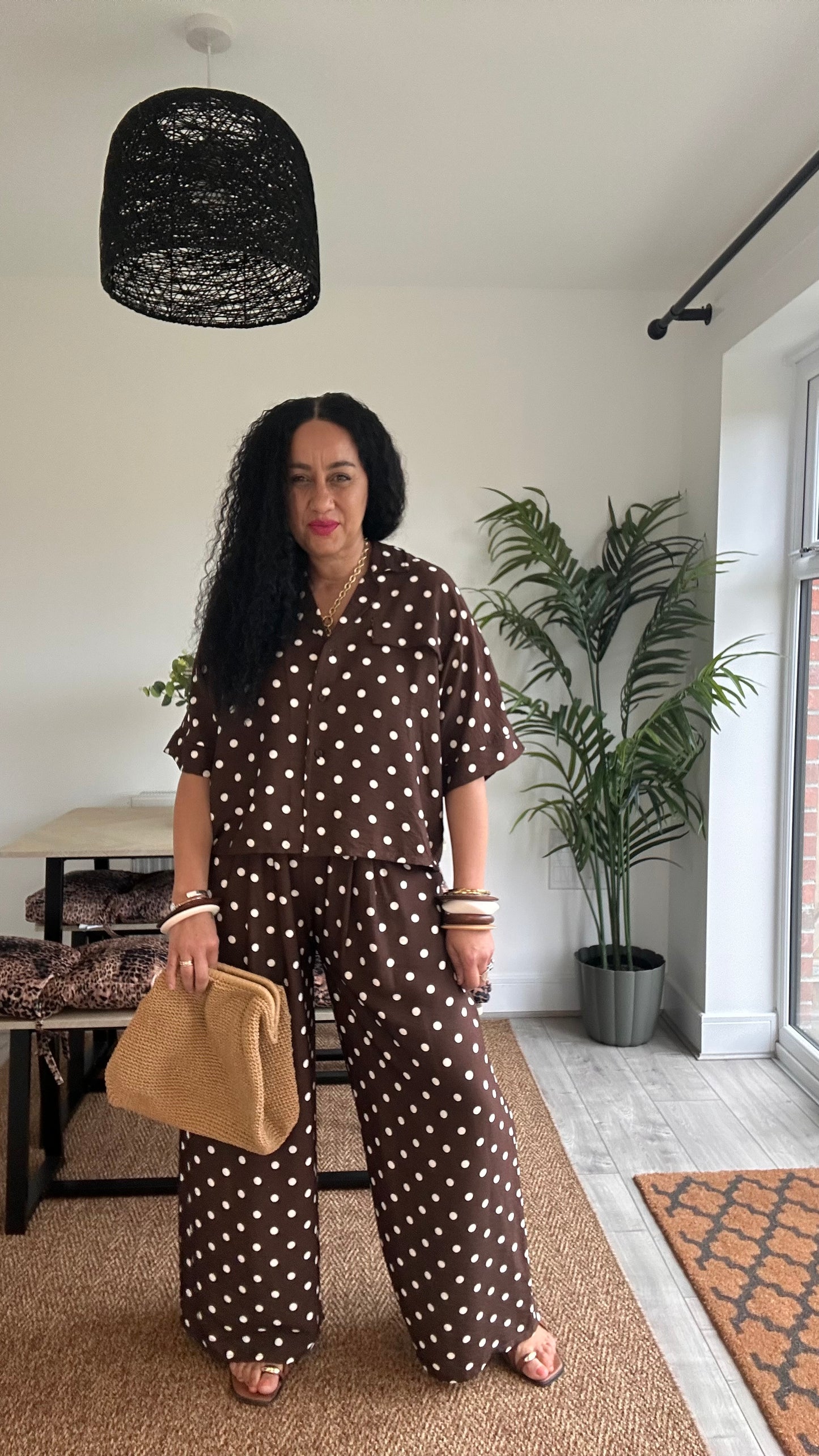 SLVIE POLKA DOT TROUSERS BROWN *New