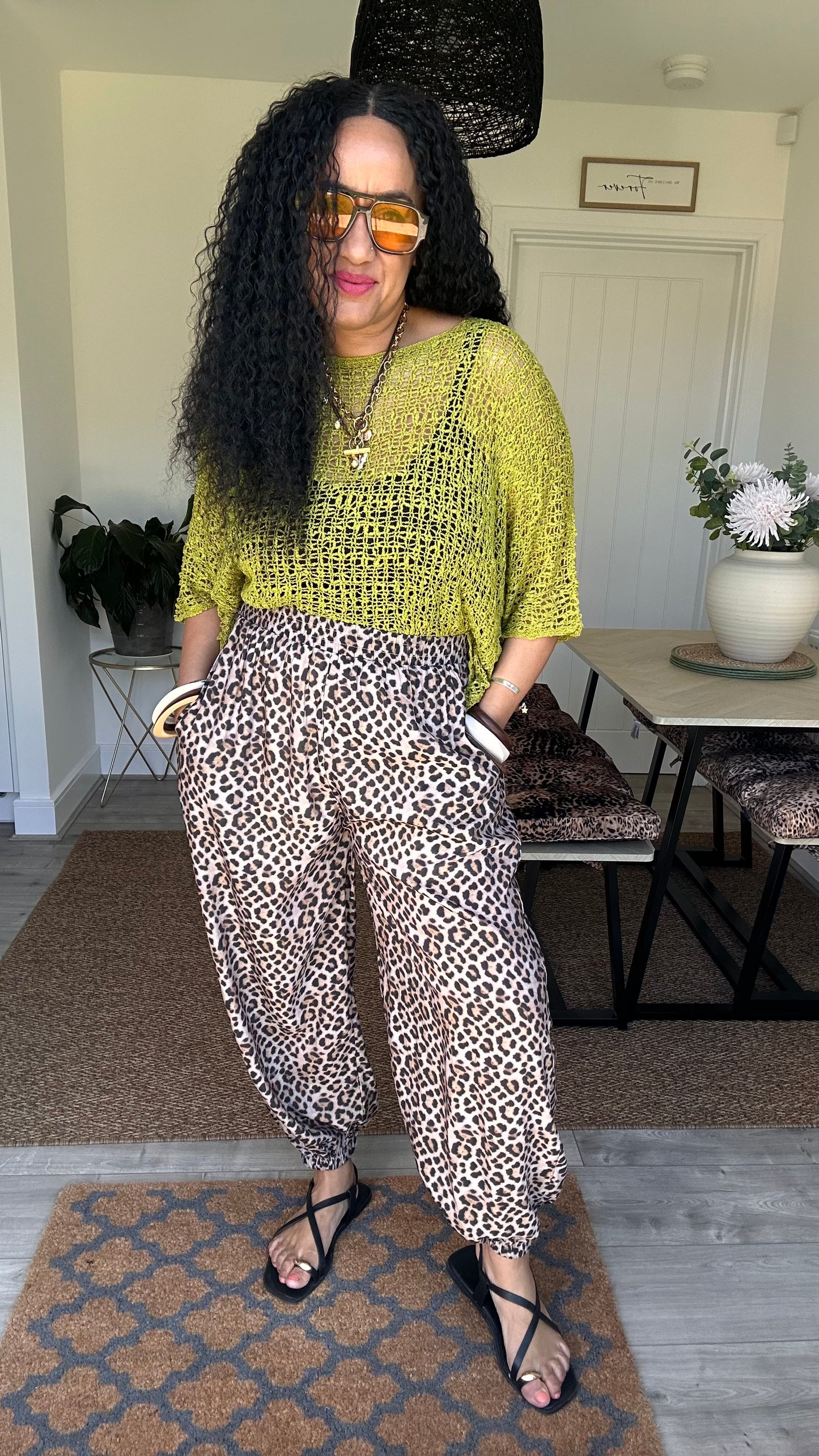 ABI LEOPARD PRINT BALLOON TROUSERS *New