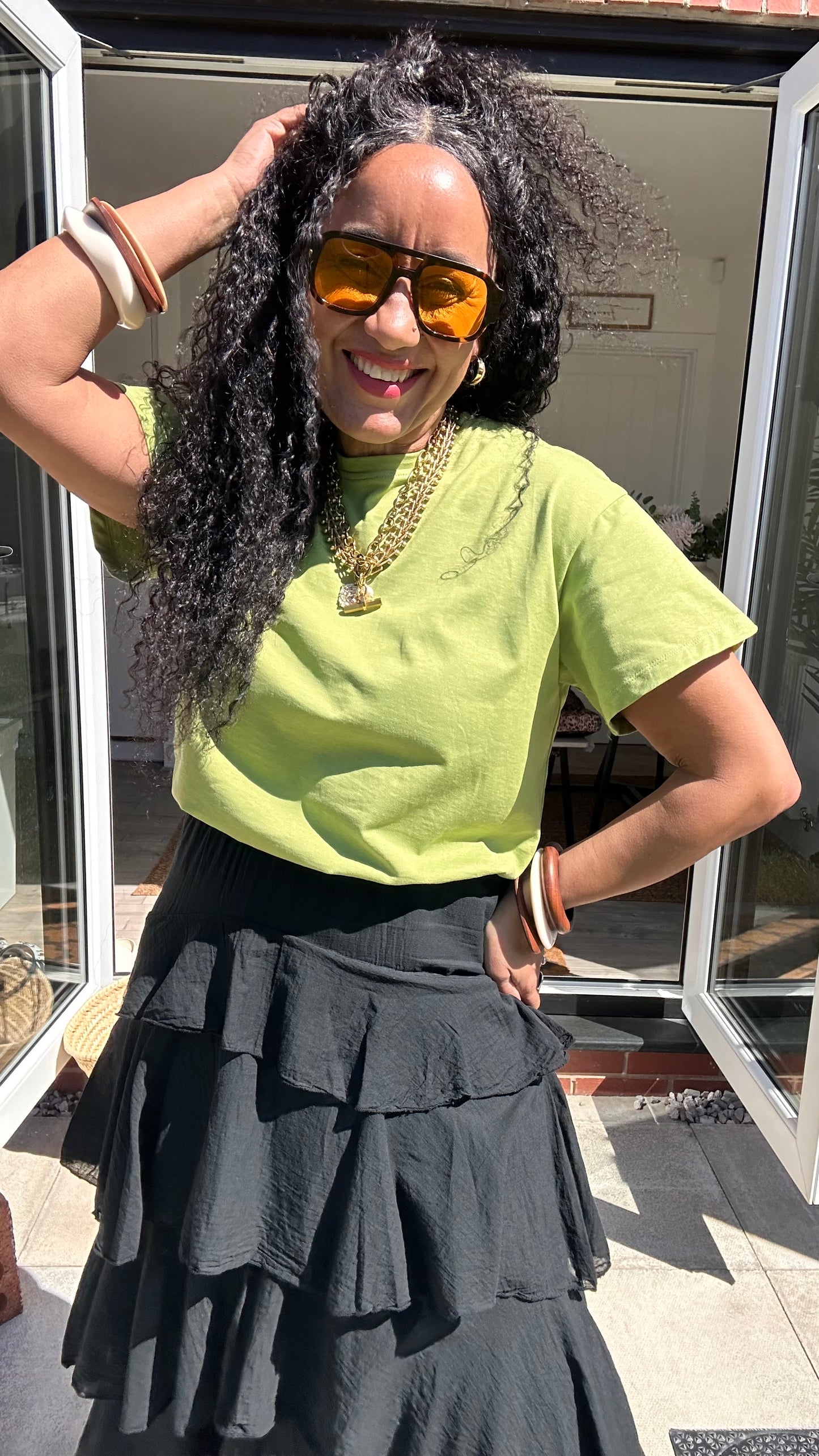 BUBBLE HEM T SHIRT KIWI GREEN *New