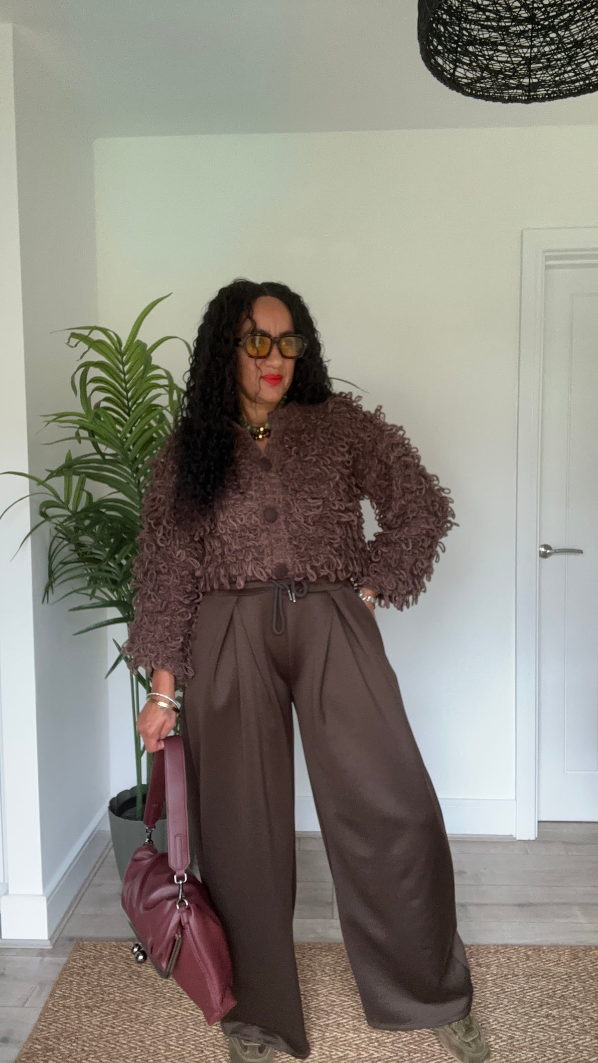 EVERYDAY WIDE LEG JOGGERS BROWN *New