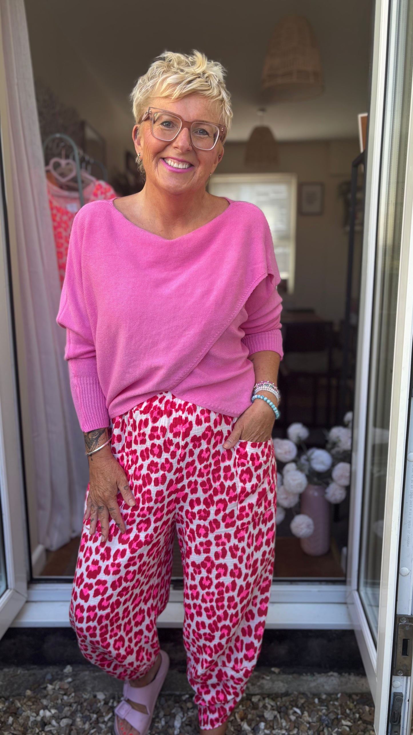 MABLE FRONT CROSS WRAP JUMPER PINK *New
