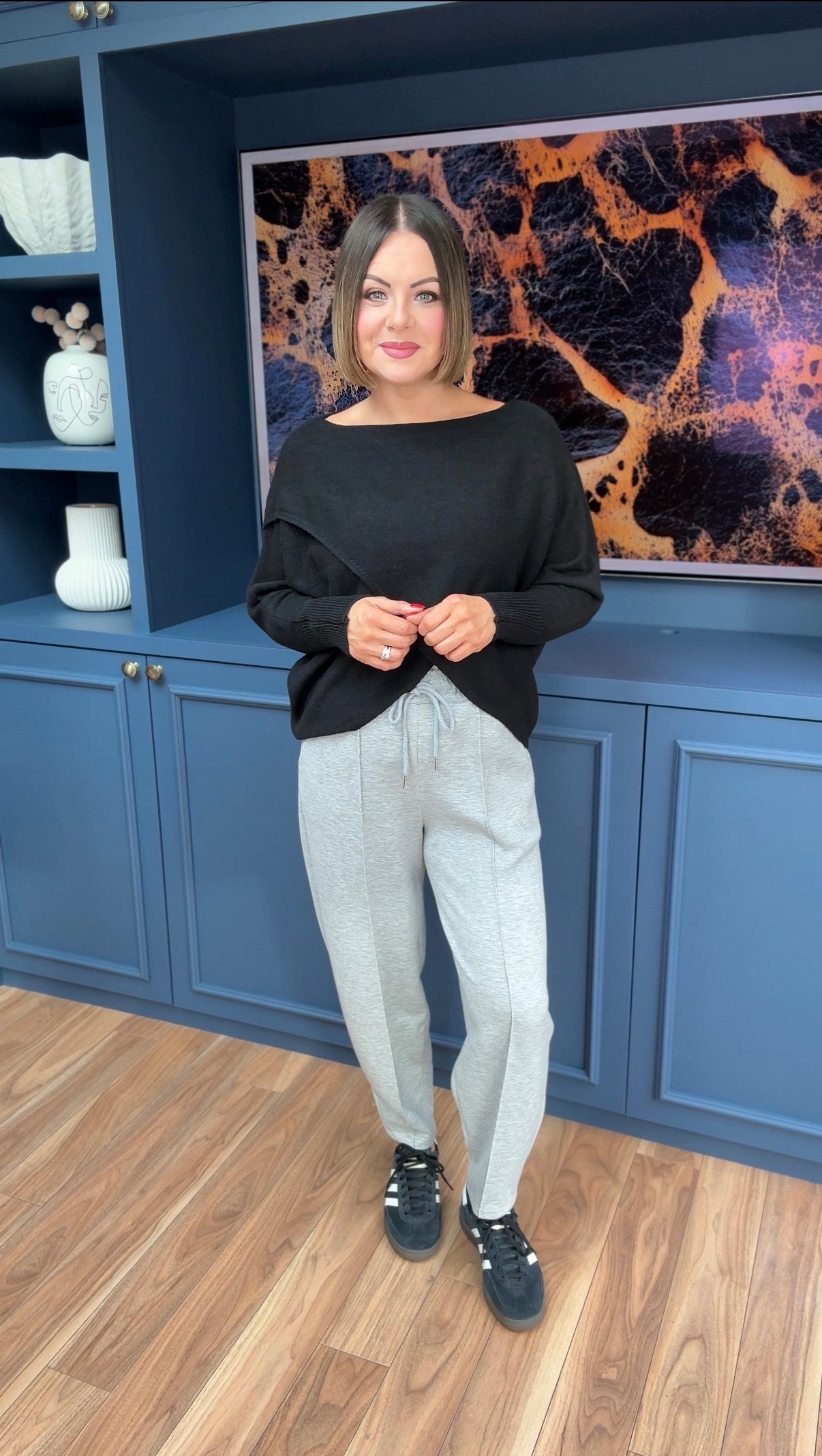 POLLY BARREL LEG PONTE JOGGERS GREY *New