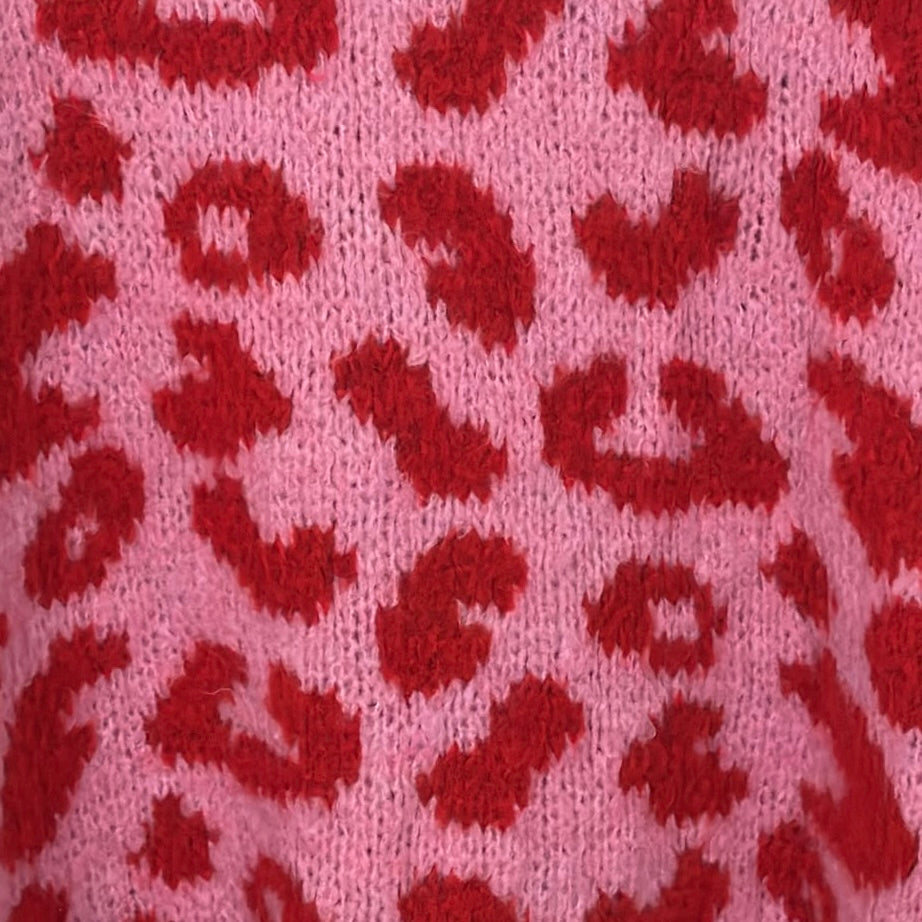 ALEX LEOPARD KNITWEAR RED & PINK *New