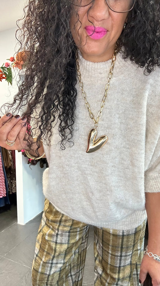 GOLD HEART CHAIN LINK NECKLACE *New