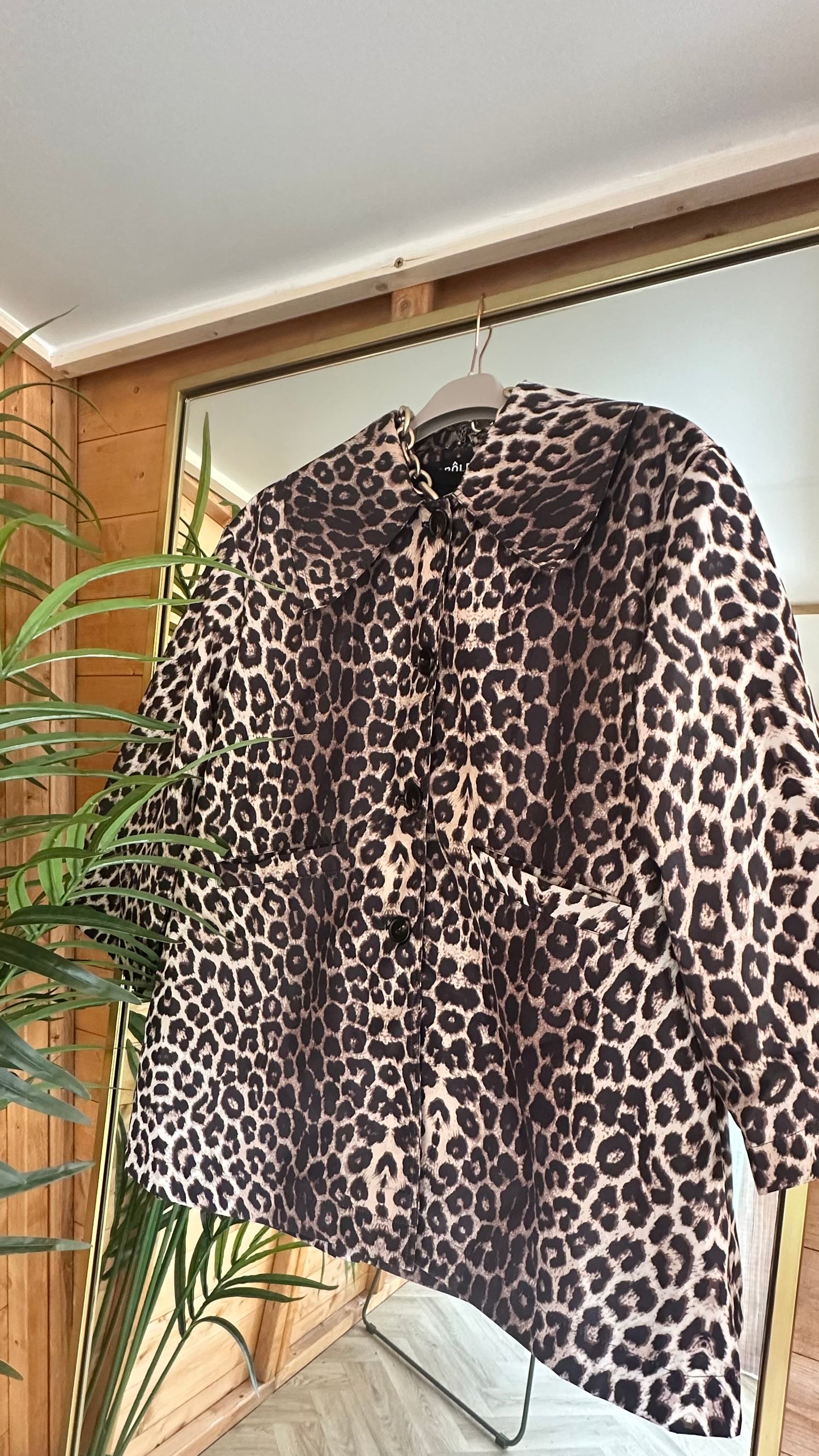 MADDERS LEOPARD JACKET / MAC WITH OVERSIZED COLLAR *New