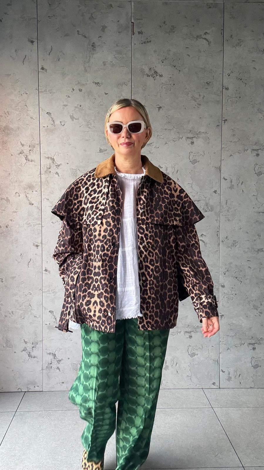 CLAUDETTE LEOPARD CAPE JACKET *New