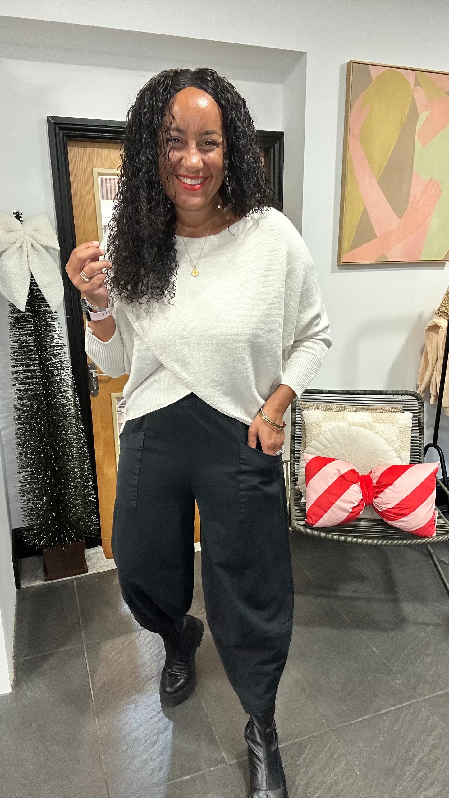 MABLE FRONT CROSS WRAP JUMPER WINTER WHITE *New