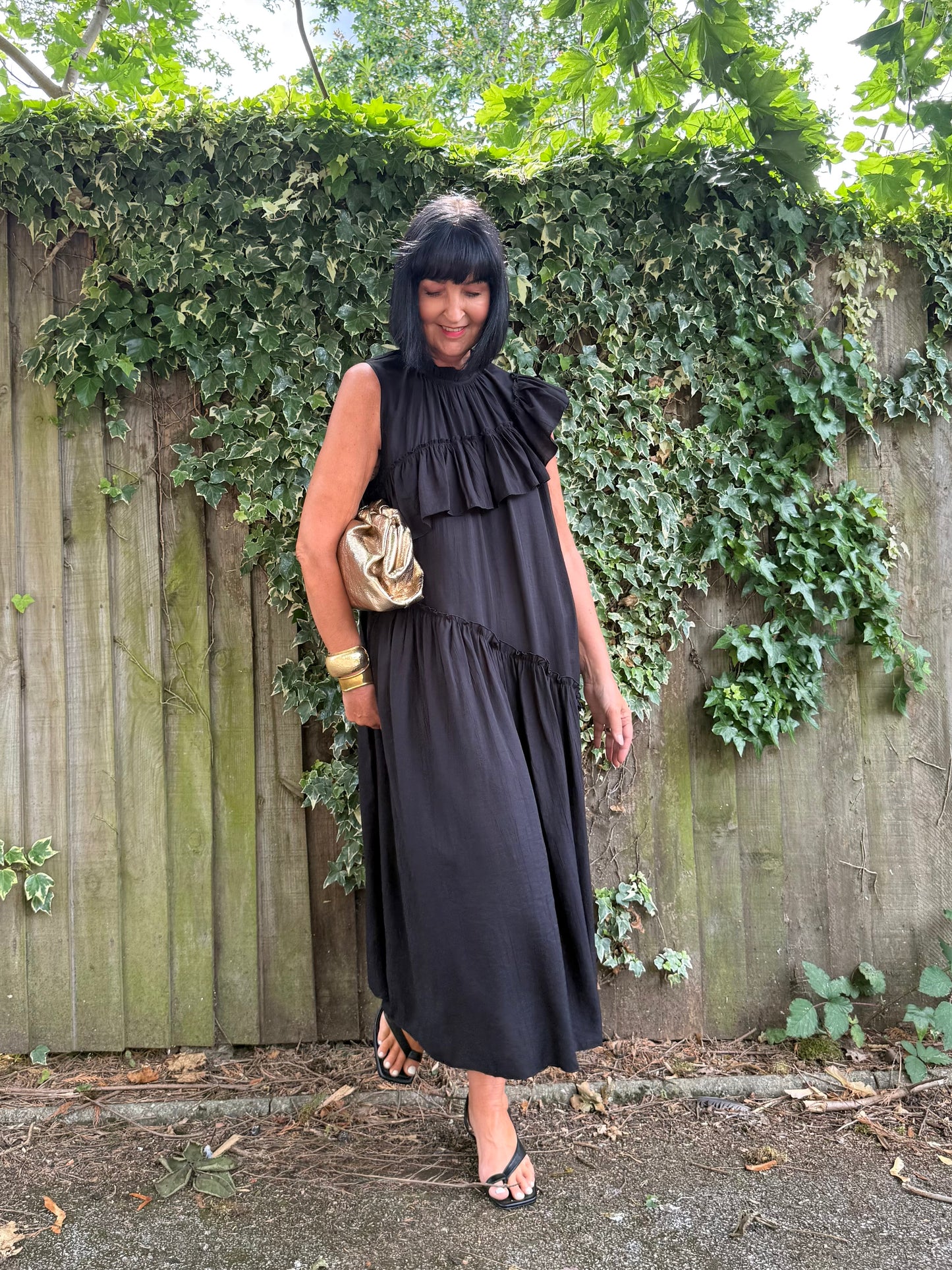 FLOWETRY FRILL MAXI DRESS BLACK *New