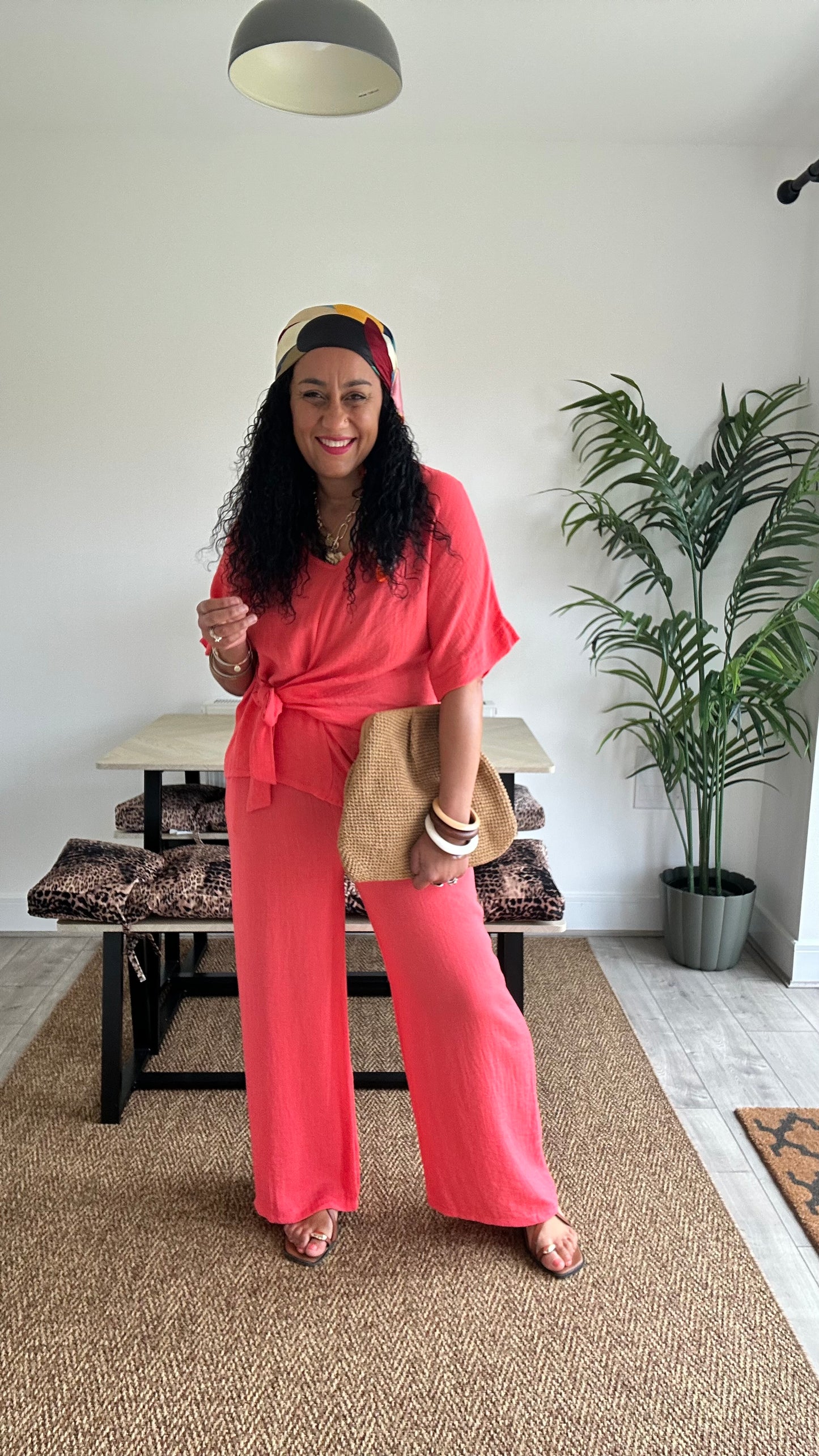 SAHARA RELAXED TROUSERS CORAL *New