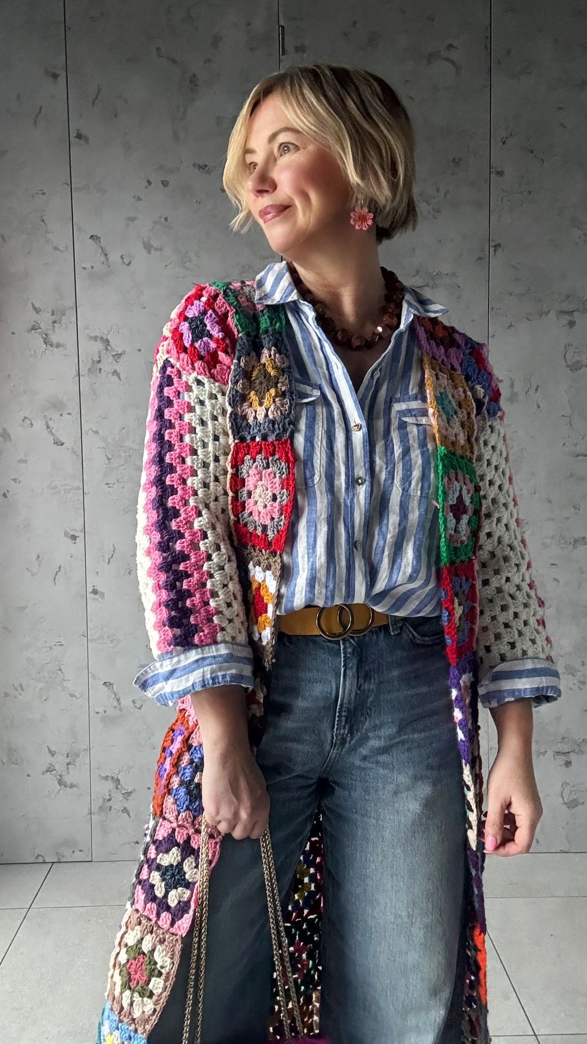 GLADIS HANDMADE CROCHET CARDIGAN *New