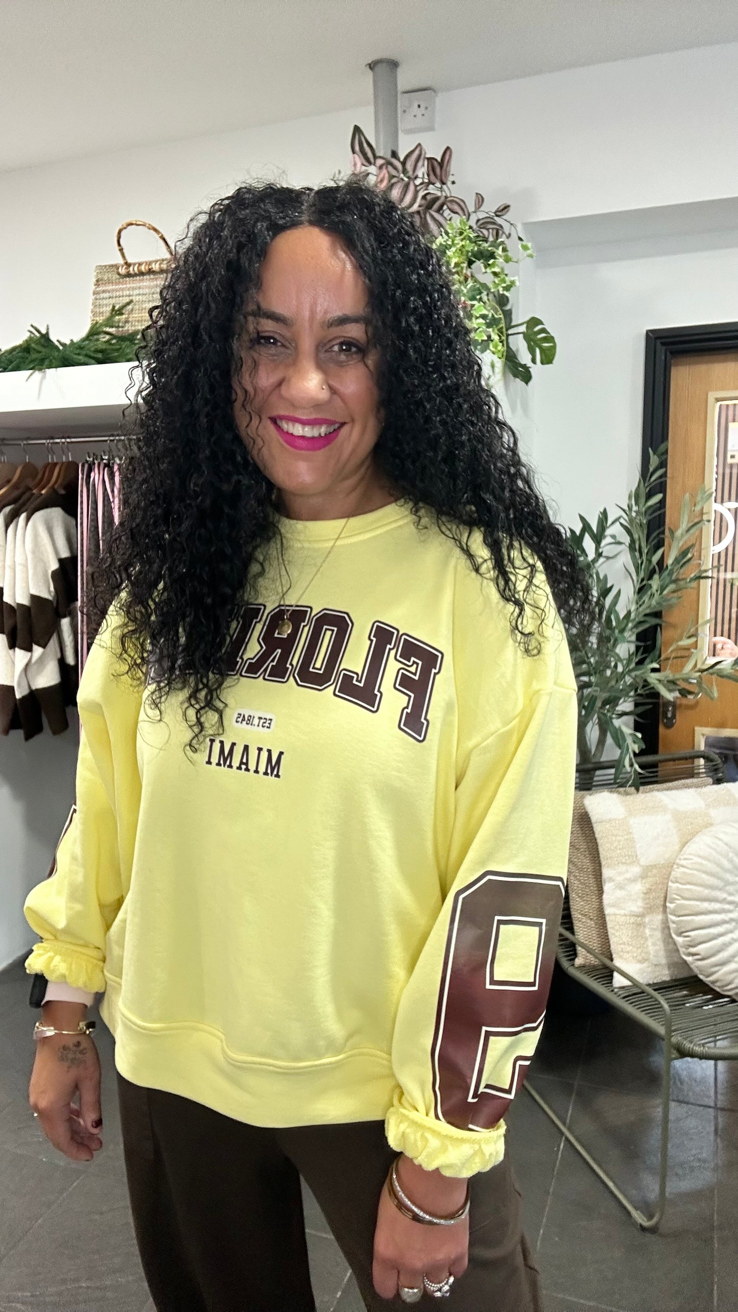 FLORIDA VARSITY SLOGAN SWEATSHIRT YELLOW *New