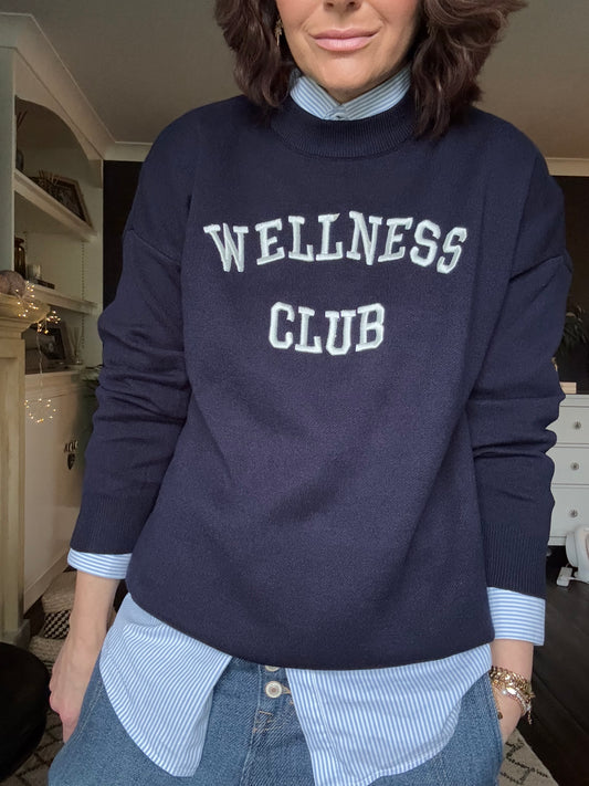 SALE WELLNESS CLUB JUMPER NAVY